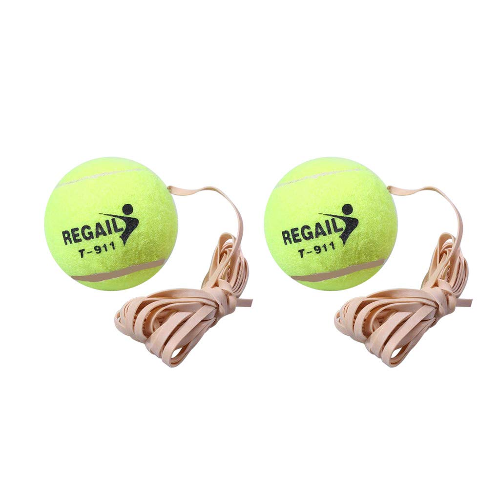 Salaheiyodd Solo Tennis Trainer Rebound Ball with Elastic Rope - Practice Tennis Alone with Rubber Ball & Wool Rope for Men & Women - Perfect for Backyard, Court & Solo Training Sessions