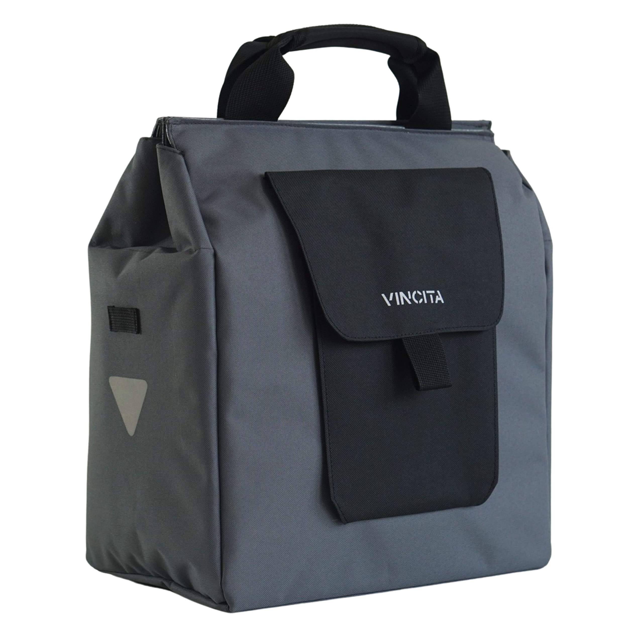 Vincita Jess Insulated Bike Pannier Bag - 24L Large Capacity Cooler Grocery Bag for Urban Commuters | Waterproof, Reflective Safety Spots & Easy-Access Zipper | Perfect for Cycling to Work, Grocery Shopping & Outdoor Picnics