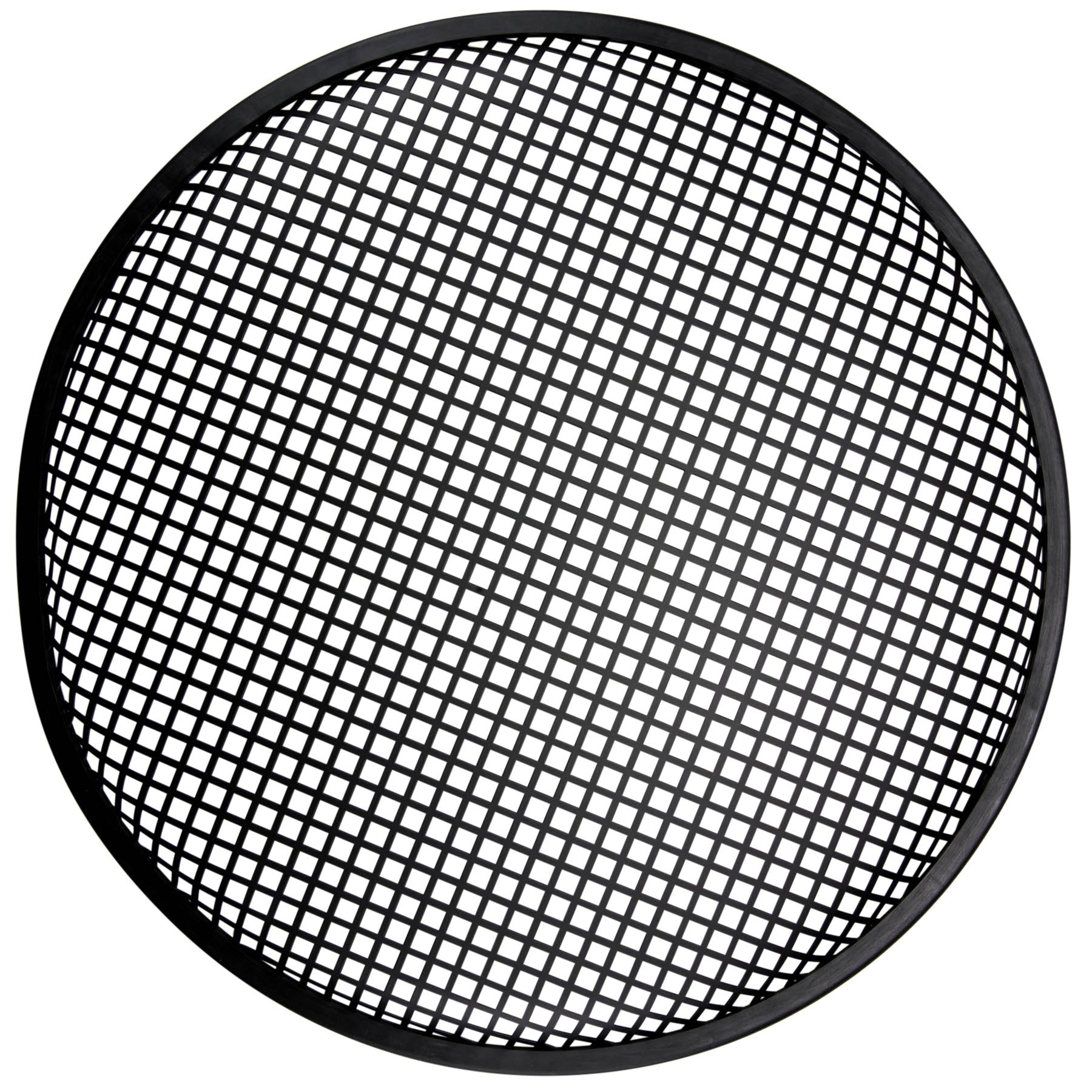 Parts Express 18 Inch Waffle Style Black Steel Speaker Grill with Rubber Edge - Perfect for Home Theater, Studio Monitors & PA Systems