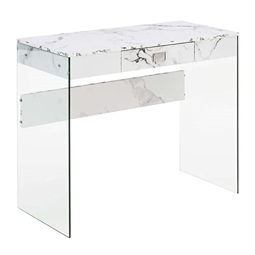 White Faux Marble/Glass