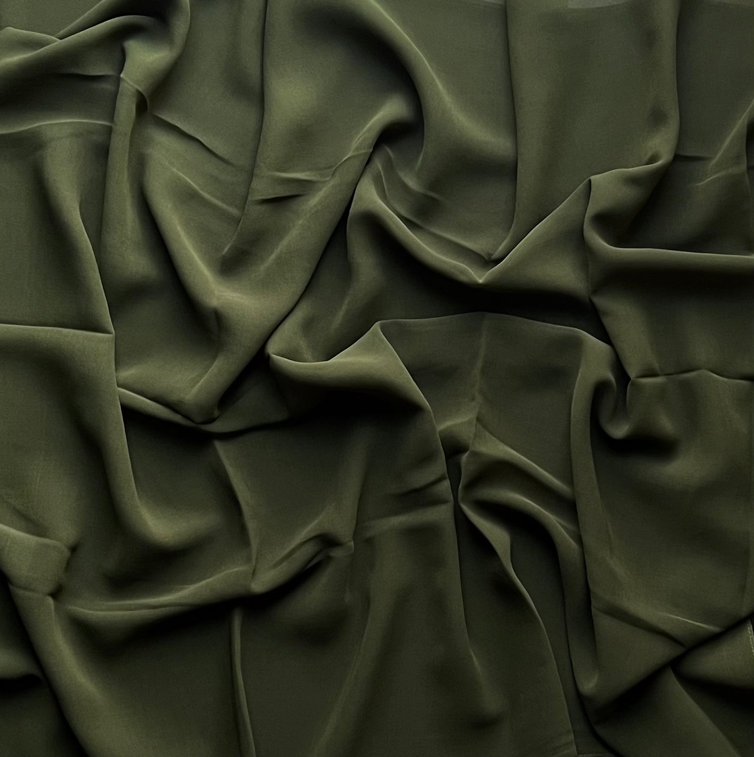 Georgette Chiffon Fabric - Dark Olive Green - Perfect for Dresses, Scarves & Home Decor