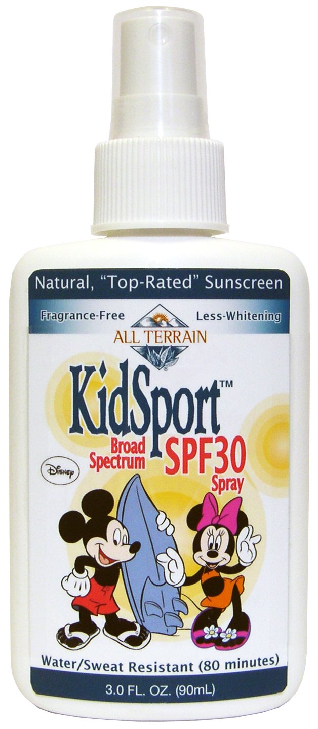 All Terrain KidSport SPF30 Oxybenzone-Free Natural Sunscreen for Kids - Mickey Mouse Design, 3-Ounce - Perfect for Outdoor Activities, Beach, Swimming & Sports