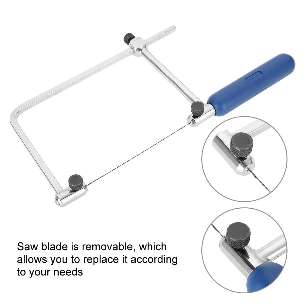 Professional Jewelers Saw Frame Set with 6 Spiral Blades - Adjustable U-Shaped Fret Saw for Jewelry Making, Wax Carving & Metal Cutting - Perfect for DIY Crafts, Metalworking & Woodworking Projects