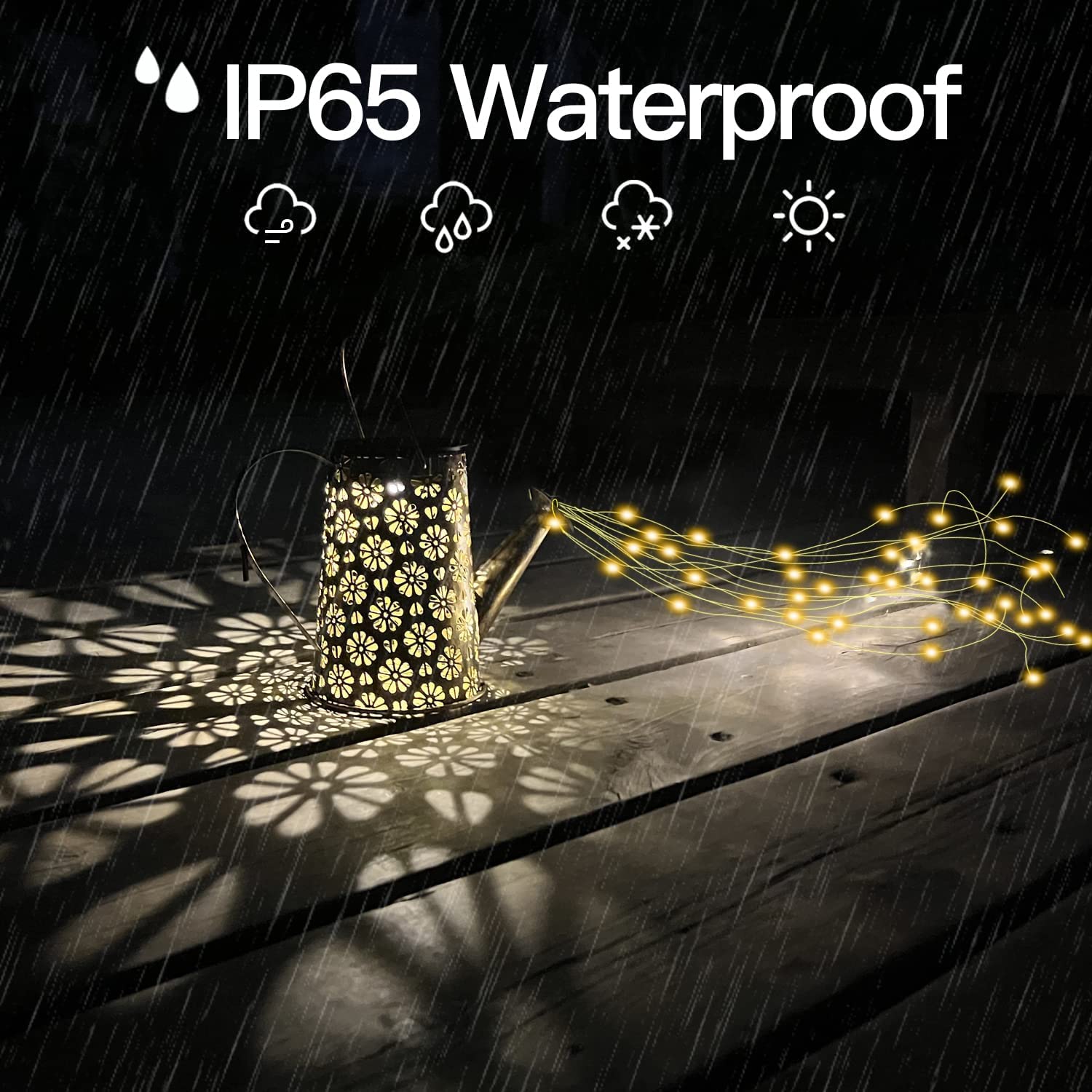 Solar Powered Outdoor Waterproof Hanging Lantern with String Lights - Retro Metal Solar Garden Decor for Pathway, Yard, Patio, Porch, Lawn, Driveway & Backyard | Perfect for Evening Gatherings, Landscape Lighting & Holiday Decorations