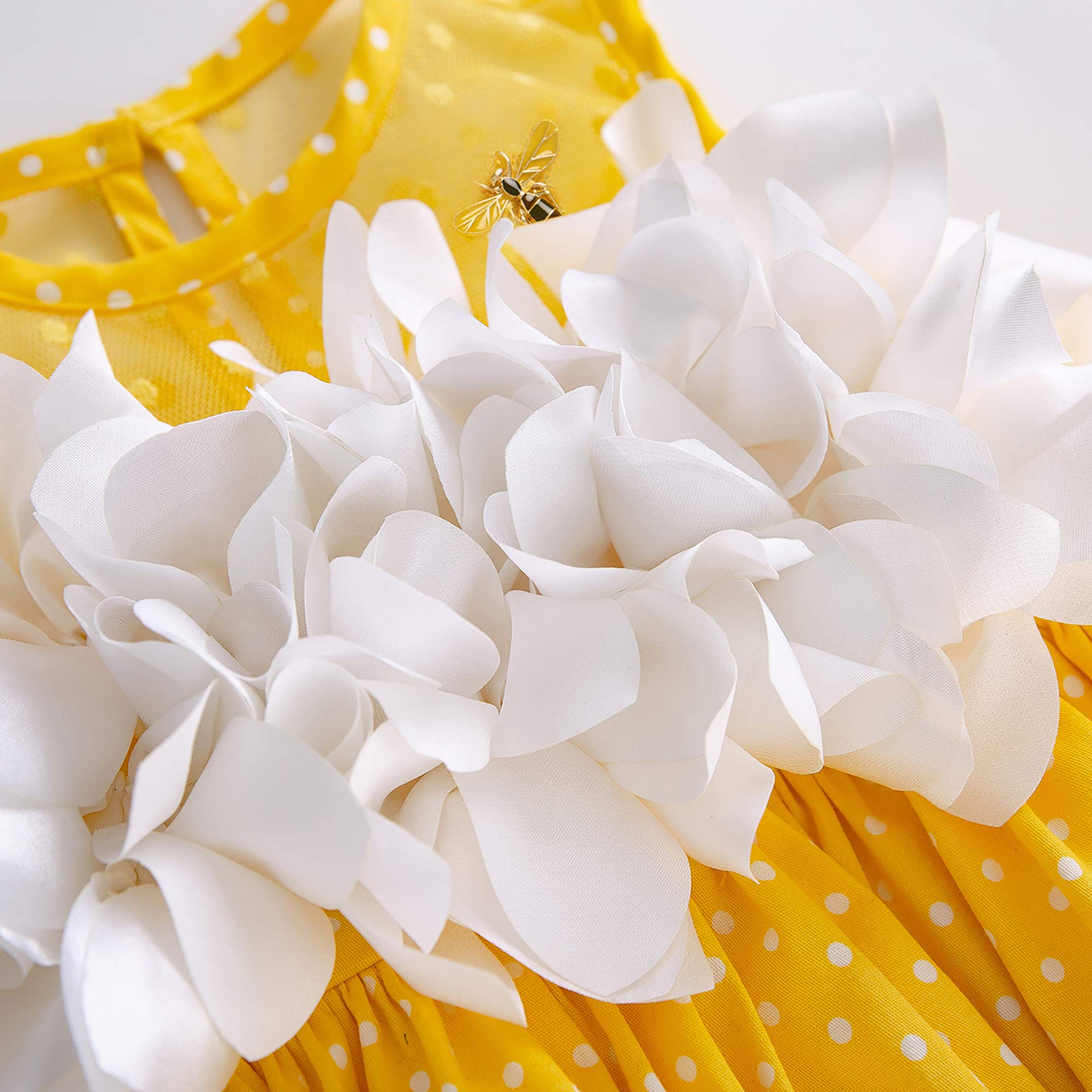 Pettigirl Girls Vintage Spring Easter Floral Polka Dot Dress - Toddler Holiday Party Outfit for Easter, Spring Celebrations & Special Occasions