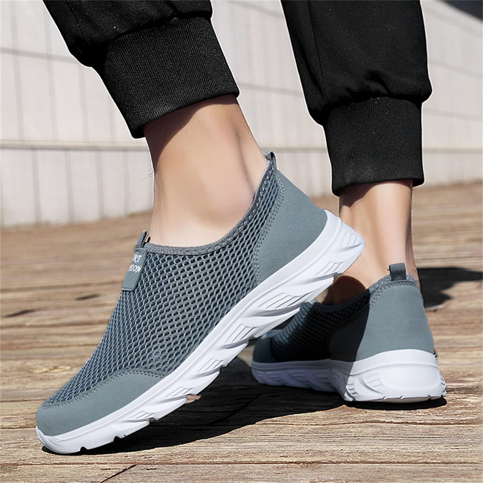 Women's Lightweight Slip-On Walking Running Shoes - Non-Slip Comfortable Work Sneakers for Women & Men - Fashion Casual Loafers & Tennis Shoes (Red) - Perfect for Office, Travel, Gym & Daily Wear