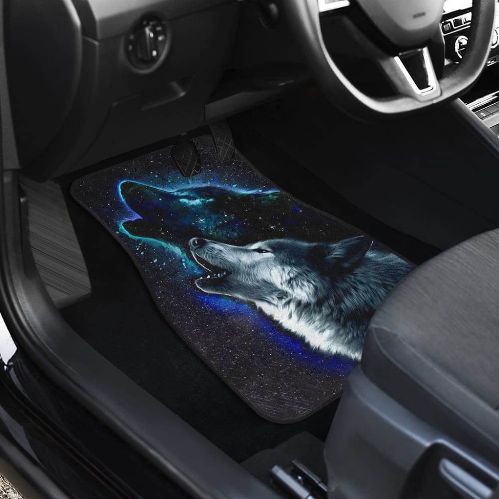 Premium Galaxy Wolf & Star Car Floor Mats - Non-Slip, Custom Fit for Cars, SUVs & Trucks - Perfect for Road Trips & Outdoor Adventures