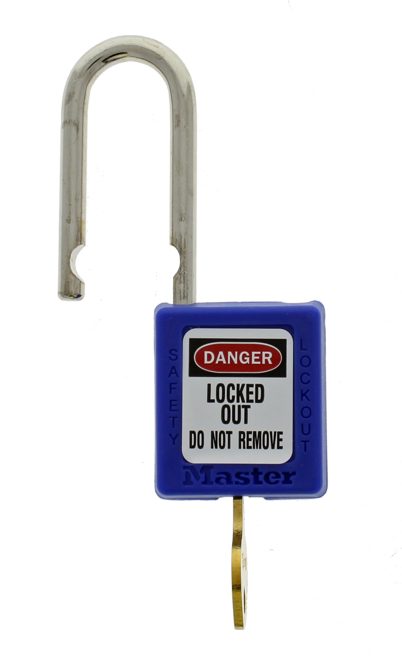 Ideal 44-912 Blue Safety Lockout Padlock - 1-1/2 Inch Shackle Clearance, 1/4 Inch Shackle - OSHA Compliant Industrial Lock for Electrical Panels & Equipment (Pack of 1)