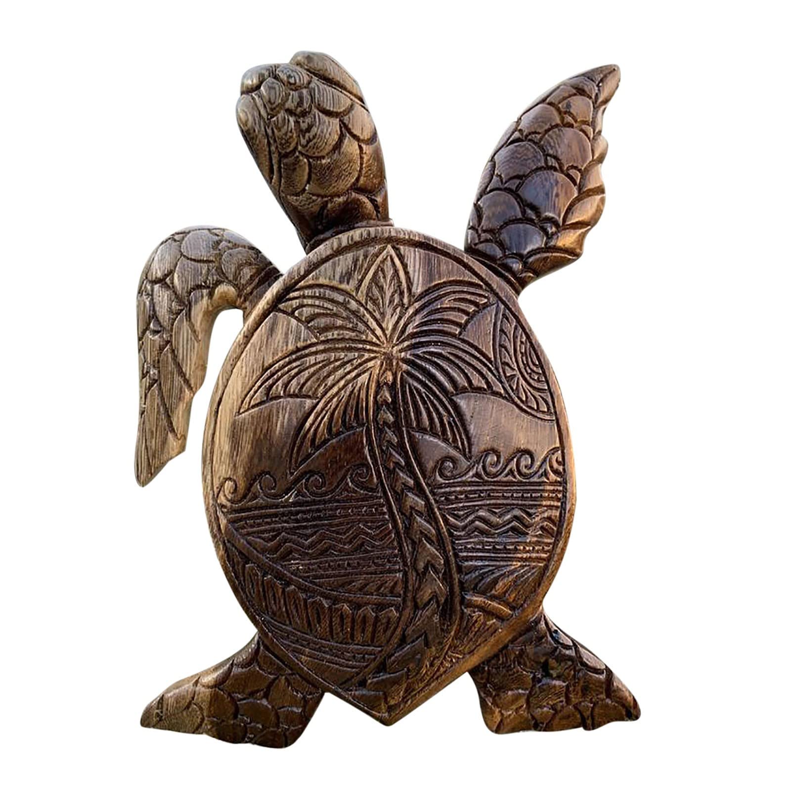 Handmade Hawaiian Turtle Resin Ornament - Realistic Sea Turtle Figurine for Garden Decor, Christmas Tree Decoration & Home Décor (Large Size, As Shown) | Perfect for Beach Theme Parties, Tropical Wedding Centerpieces & Outdoor Garden Displays