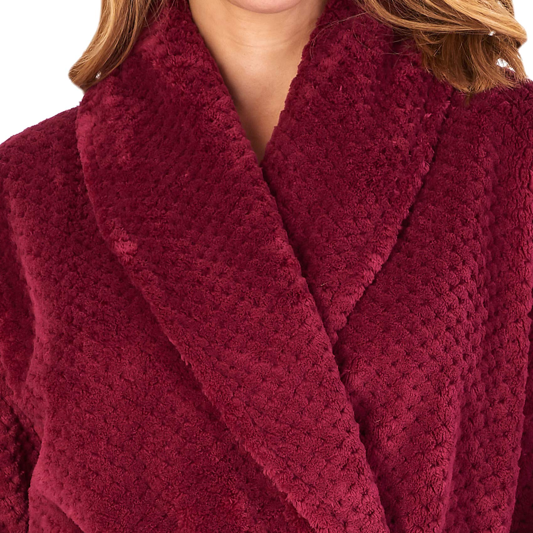 Women's Shawl Collar Wrap Dressing Gown - Soft Waffle Fleece Long Bathrobe for Spa & Home - 5 Colors - Cozy Loungewear for Relaxation & Self-Care Moments