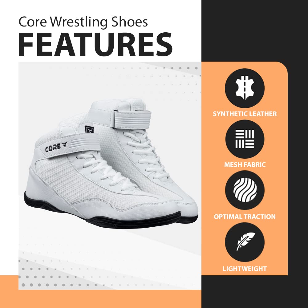 **CORE Wrestling Shoes for Men, Women & Kids – High Traction, Durable Combat Sports Footwear for Wrestling, Boxing, Weightlifting & Bodybuilding – Lightweight Gym Shoes for Training & Competitions**