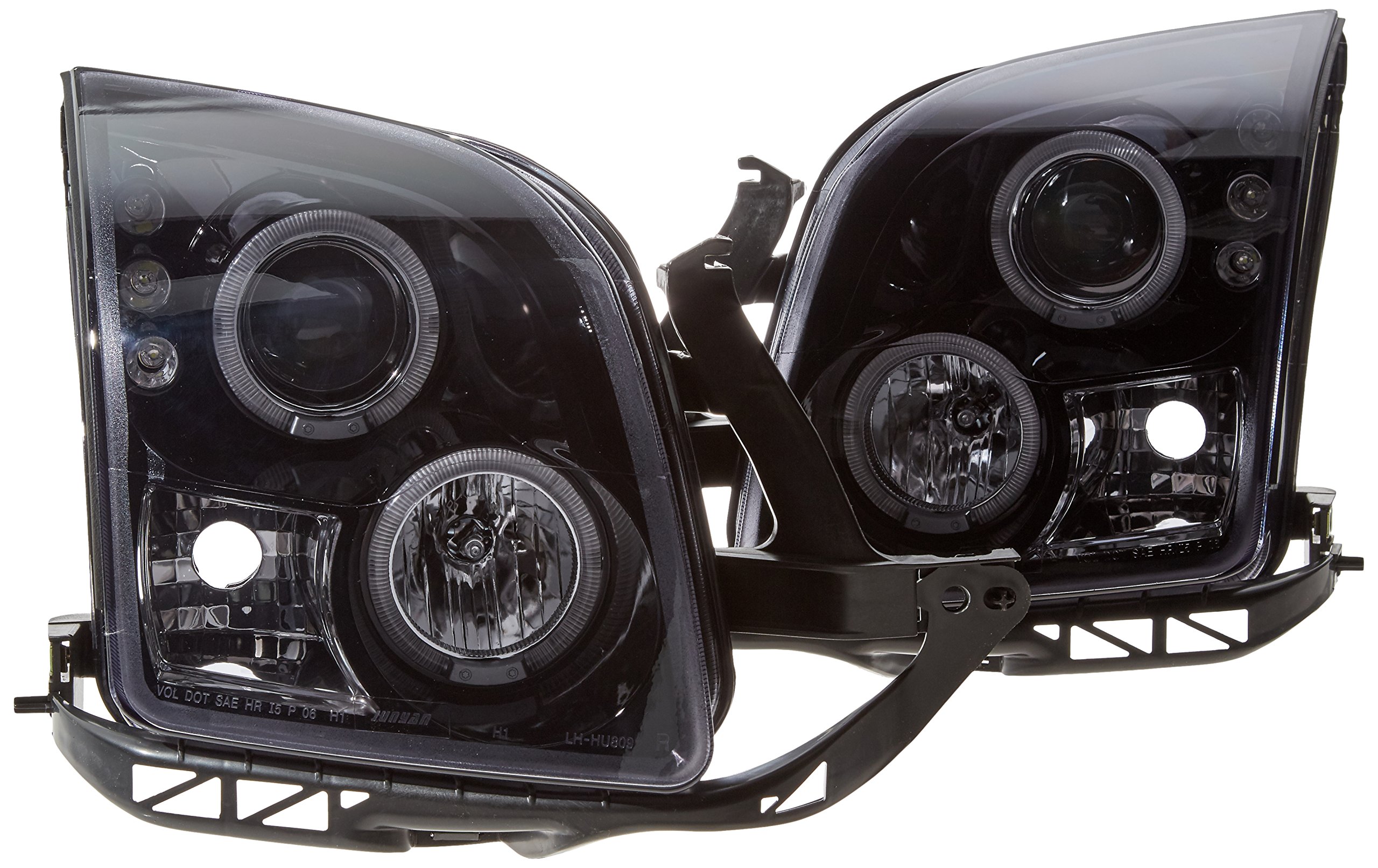Spec-D Tuning LHP-FUS06G-TM Glossy Black Halo LED Projector Headlights for Ford Fusion S/SE/SEL – Upgrade Your Night Driving & Style