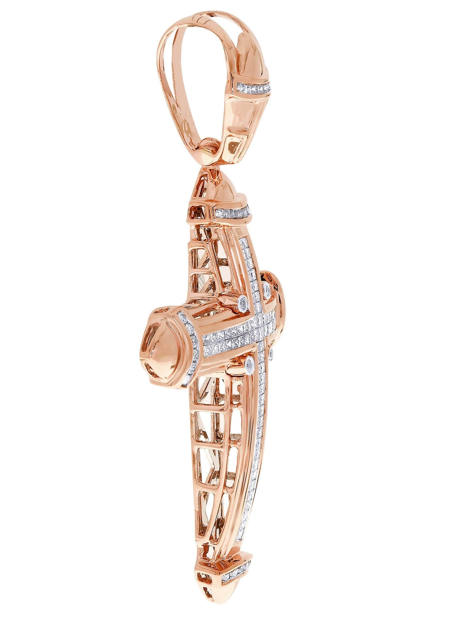 1.72 Carat Diamond Cross Pendant Necklace - 16.97 Grams Solid Gold Religious Jewelry for Women - Perfect for Baptism, First Communion & Special Occasions