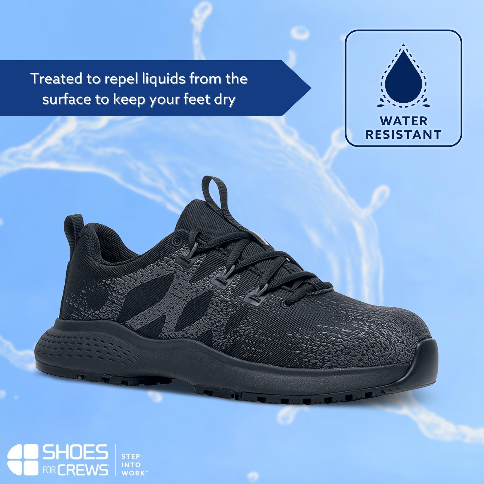 Women's Heather II Nano Composite Toe (NCT) Slip Resistant Work Shoes - Waterproof, Black, Size 9.5 | Ideal for Healthcare, Restaurant & Industrial Workers