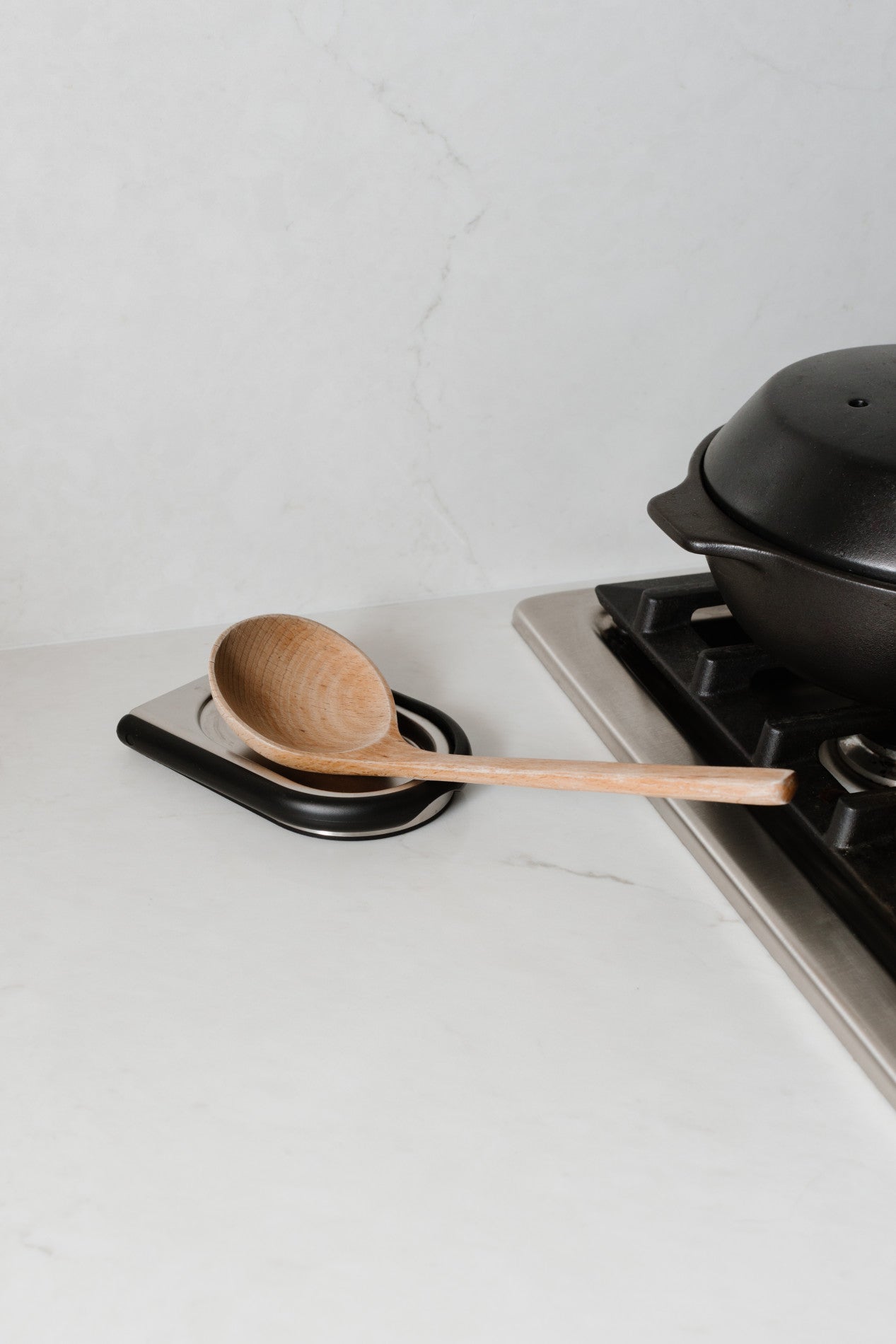 Laydle Spoon Rest - Heat Resistant Silicone Spoon Holder for Kitchen Countertop - Non-Slip Utensil Rest for Cooking, Serving & Dining - Perfect for Stovetop, Counter & Table Use