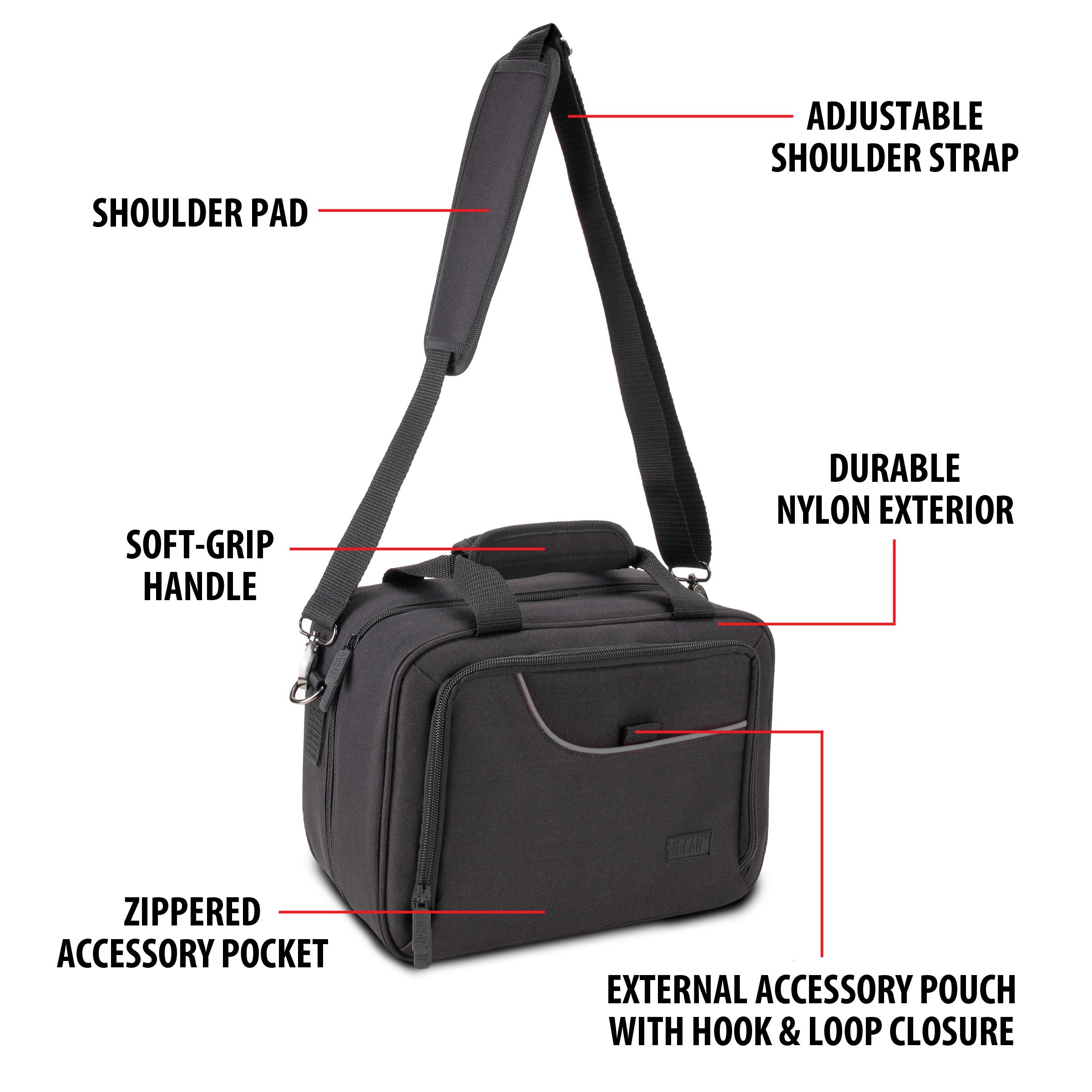 USA Gear Professional DJ Mixer Case - Durable Mixer Bag with Custom Storage for Cables, Mics & Adapters | Perfect for DJ Gigs, Studio Sessions & Live Performances