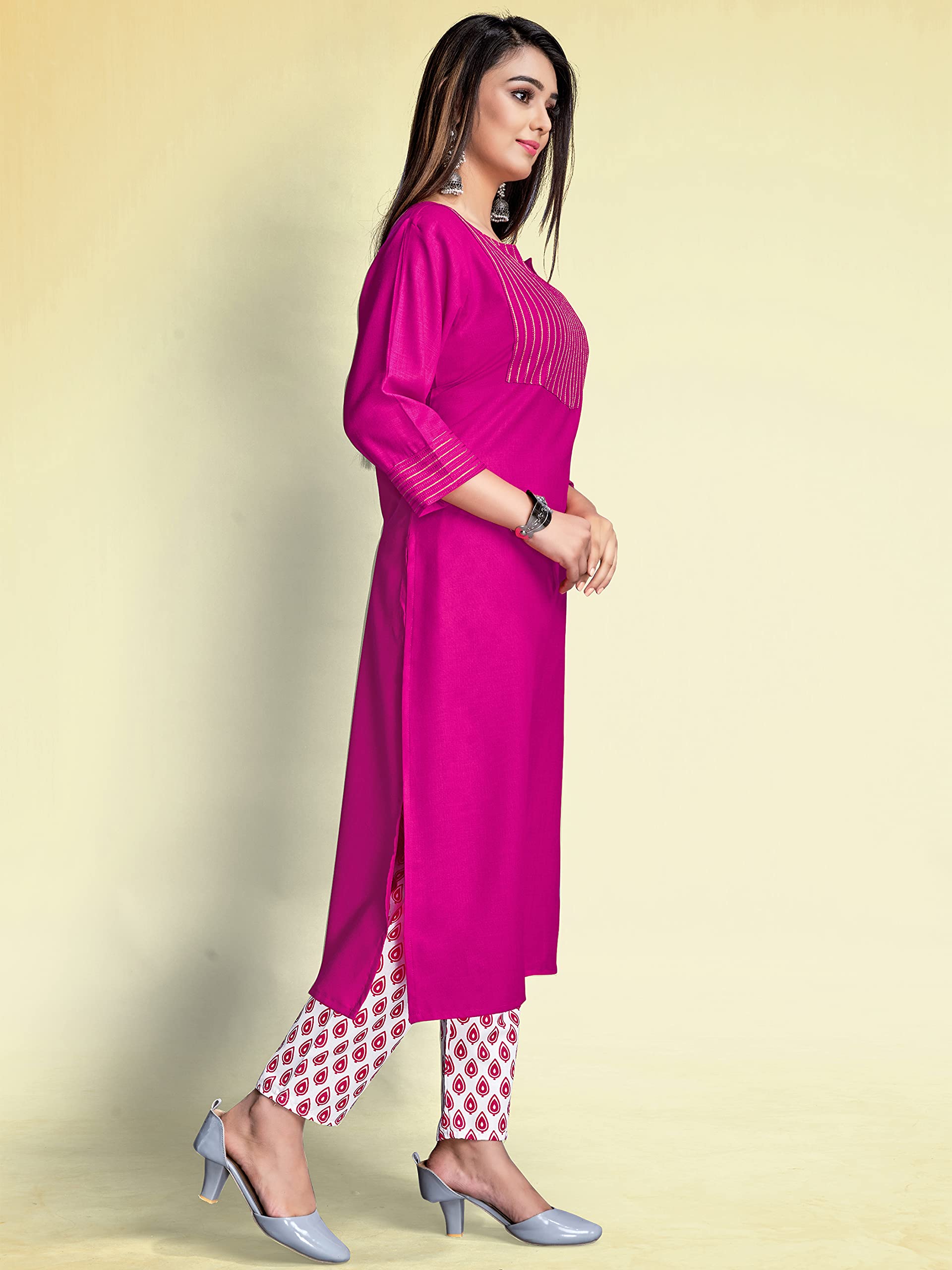 Stylish Indian Kurti for Women with Pant | Rayon Embroidered Dress Kurtis Kurta & Tops for Casual Wear & Festive Occasions