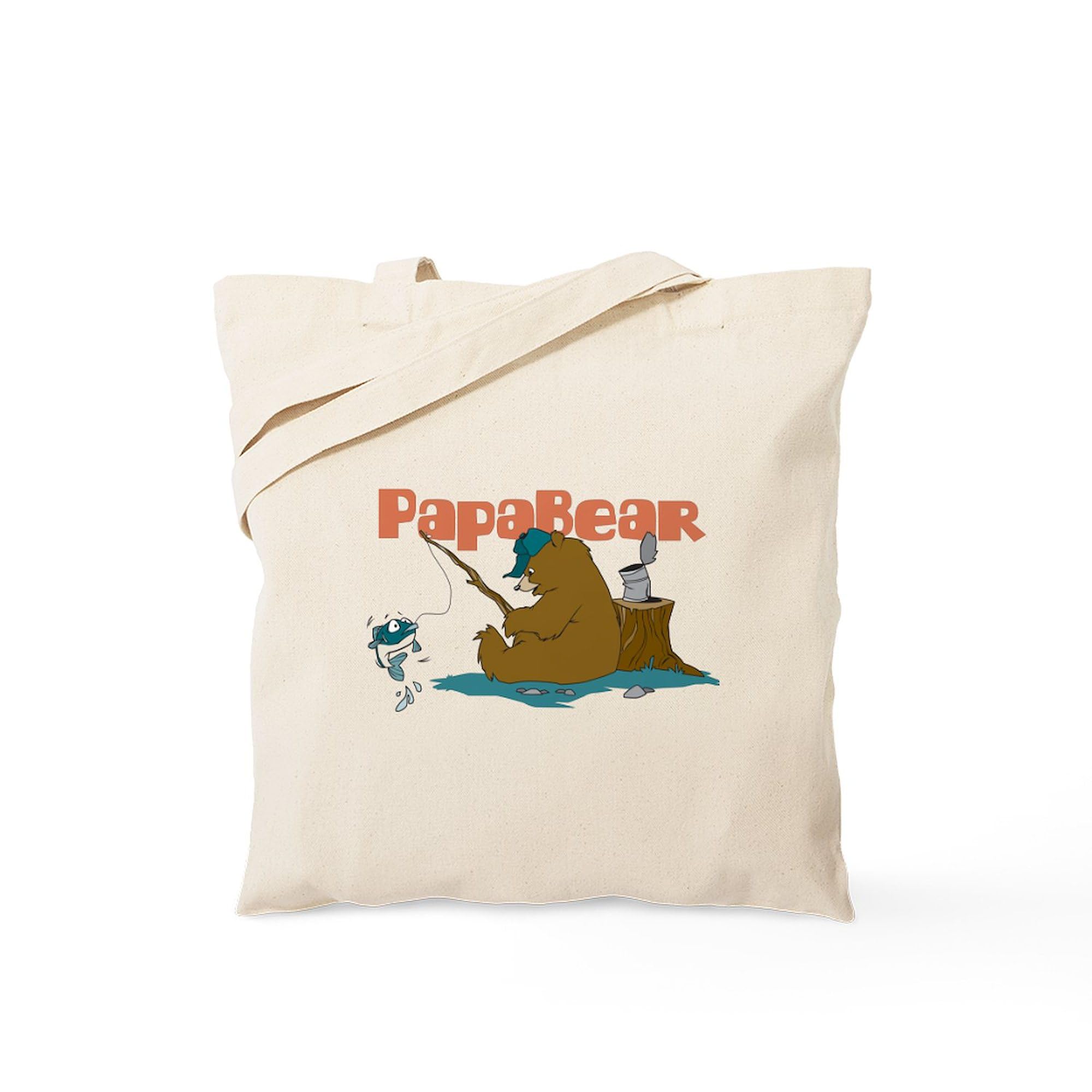 Papa Bear Tote Bag - Natural Canvas Reusable Shopping Bag for Groceries, Beach & Everyday Use | Eco-Friendly Cotton Tote with Dad-Themed Design