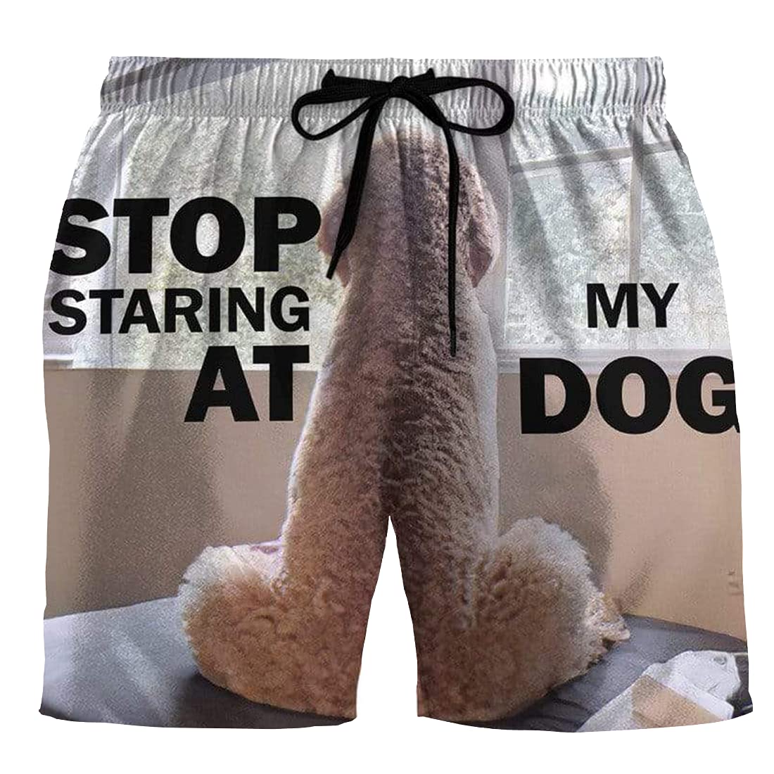 Funny Men's Swim Trunks with Drawstring - Quick Dry Beach Shorts for Swimming, Vacation & Summer Activities | Trendy Swimwear for Pool, Ocean & Water Sports