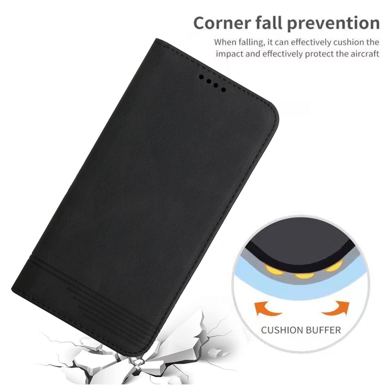 Samsung Galaxy S23 PU Leather Magnetic Wallet Case - Slim Flip Cover with Stand & Card Holder, Protective Phone Case for Samsung S23 5G (Black) | Perfect for Work, Travel & Everyday Use
