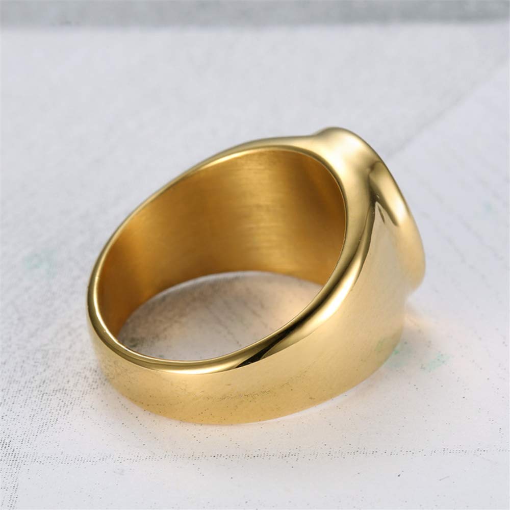 Freemason Masonic Ring for Men - Gold Plated Stainless Steel Blue Lodge Master Signet Ring - Perfect for Bikers, Masons & Gifts - Ideal for Ceremonies, Brotherhood & Everyday Wear