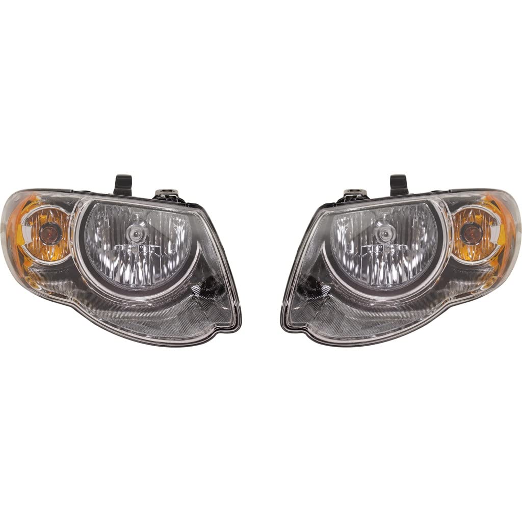 Chrysler Town & Country Headlight Assembly 2005-2007 Pair with Bulbs - DOT Certified Replacement Headlights (CH2502152) for Improved Night Driving Safety