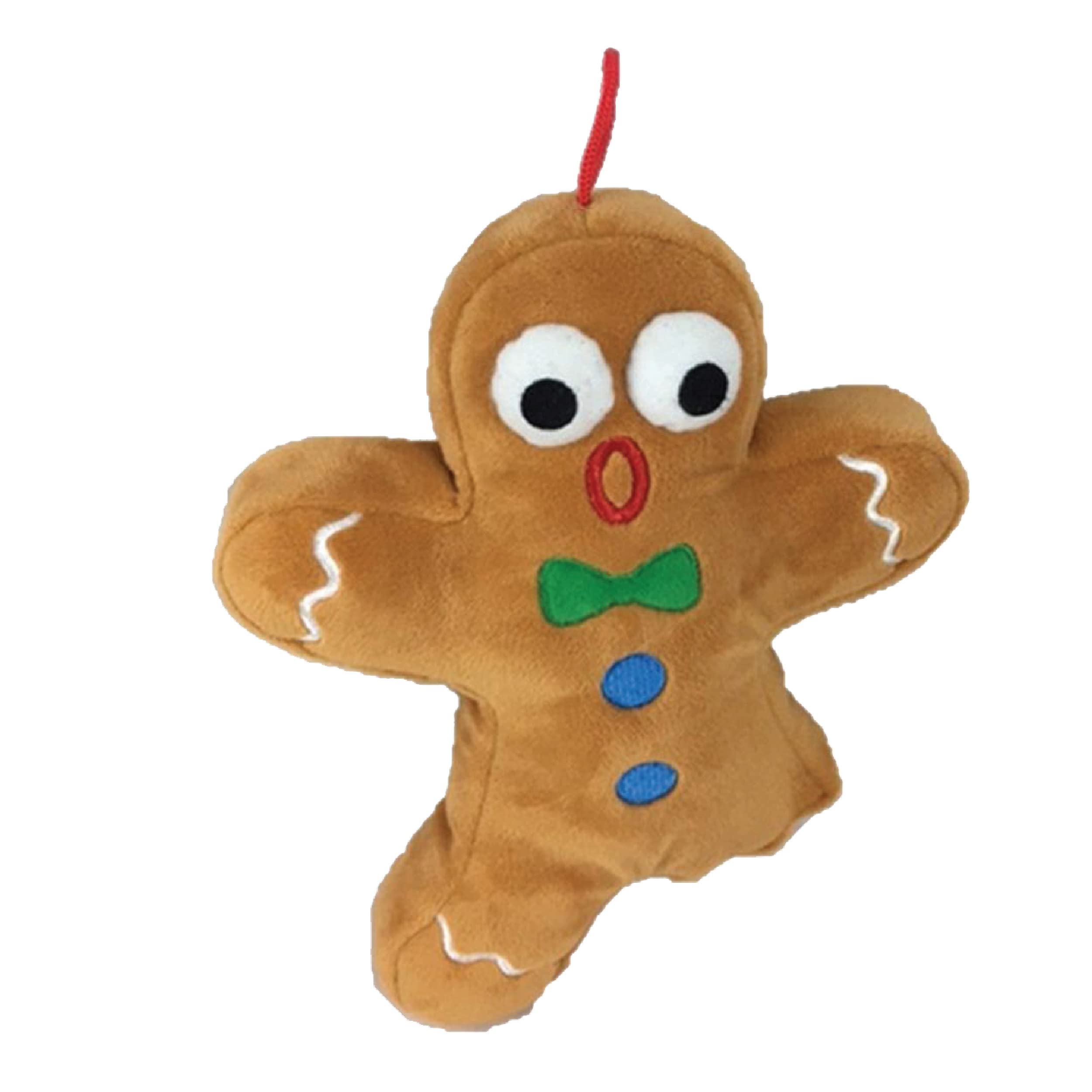 Huxley & Kent Ginger Snapped Large Plush Dog Toy with Squeaker - Funny Christmas Holiday Gift for Dogs | Durable & Safe Power Plush Chew Toy | Perfect for Playtime, Training Rewards & Holiday Gifting