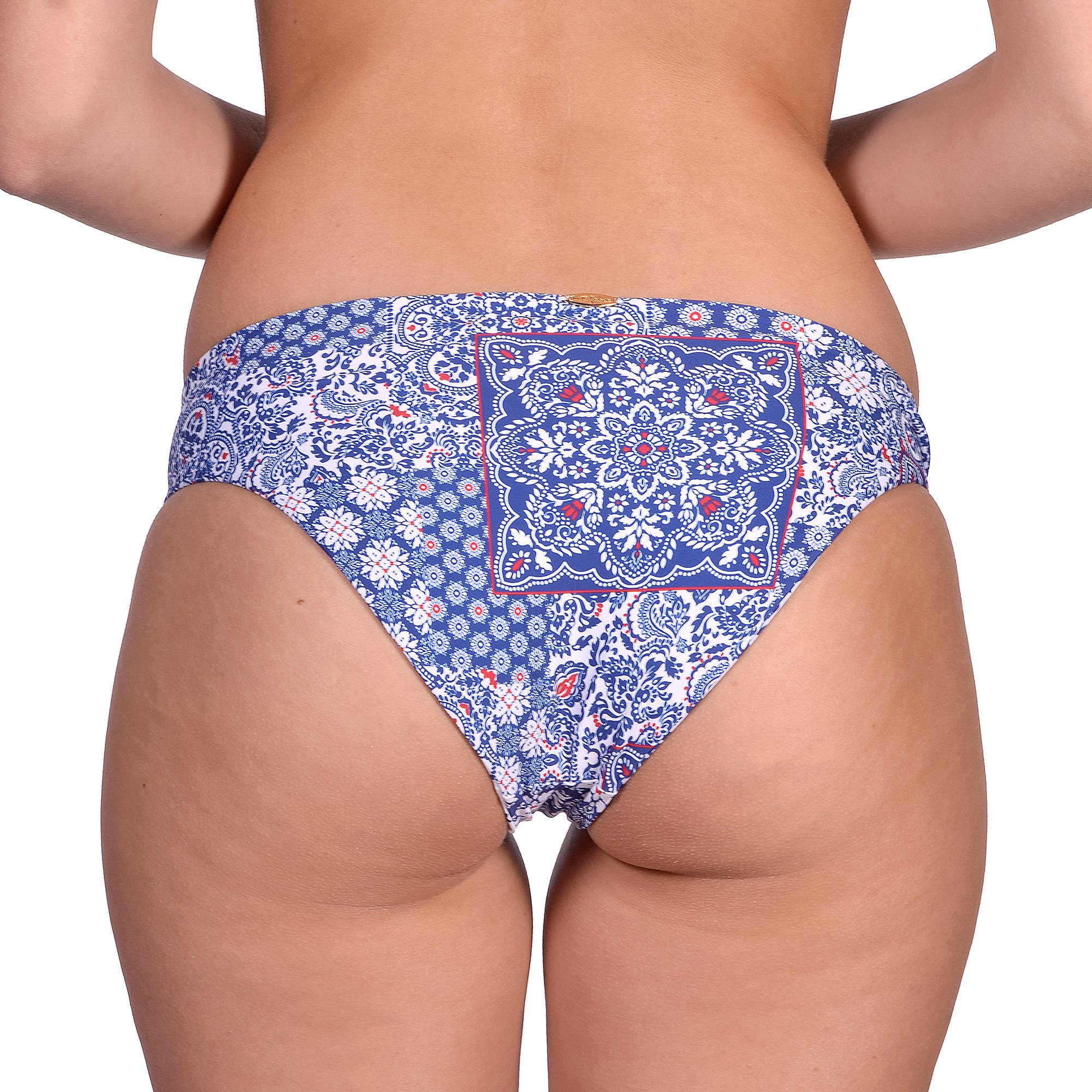 Luli Fama Women's Naughty Full Coverage Bikini Bottom - High Waisted Swimwear for Beach, Pool & Vacation | Plus Size Swim Shorts for Women