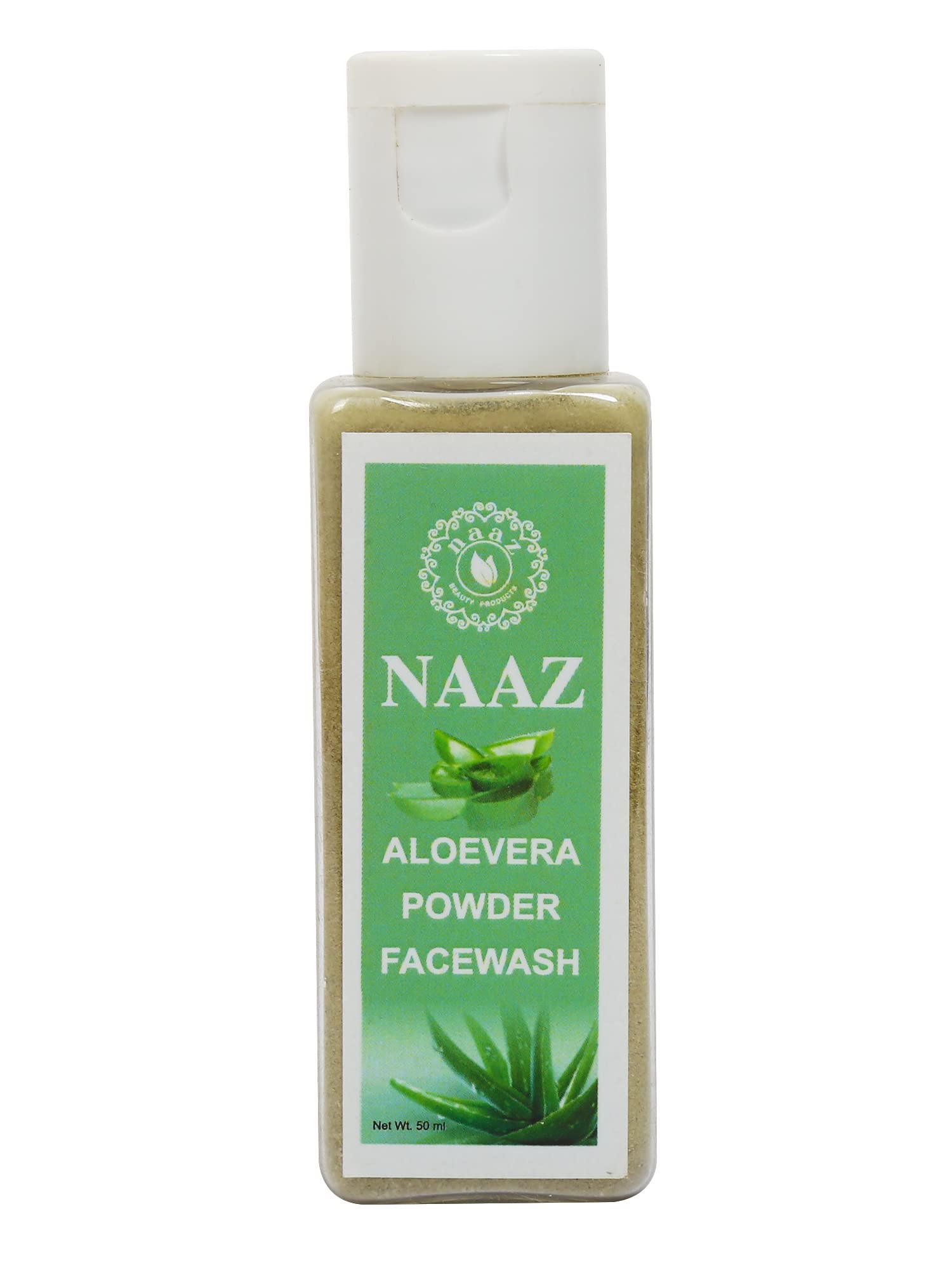 Naaz Aloe Vera Powder Face Wash - 100% Natural & Organic for Clear Skin (50ml) | Gentle Daily Cleanser for Acne, Oily & Sensitive Skin | Perfect for Morning & Night Skincare Routine