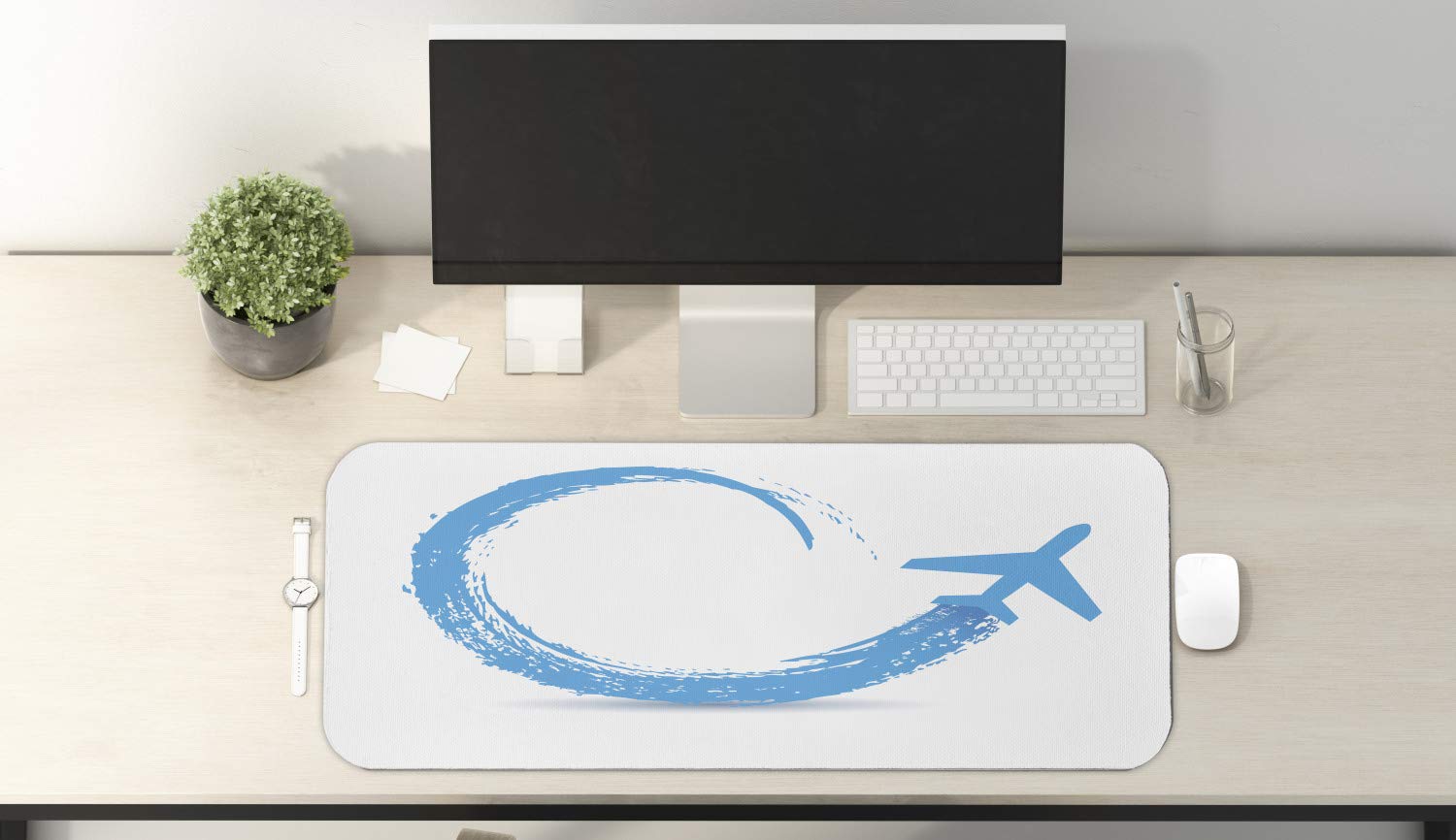 Ambesonne Airplane Themed Computer Mouse Pad - Large 31