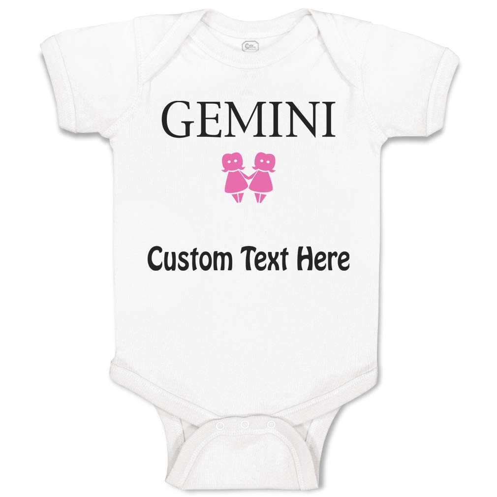 Custom Baby Bodysuit - Gemini Zodiac Sign Funny Cotton Onesie for Boys & Girls | Perfect for Birthday Gifts, Baby Showers & Zodiac-Themed Photoshoots