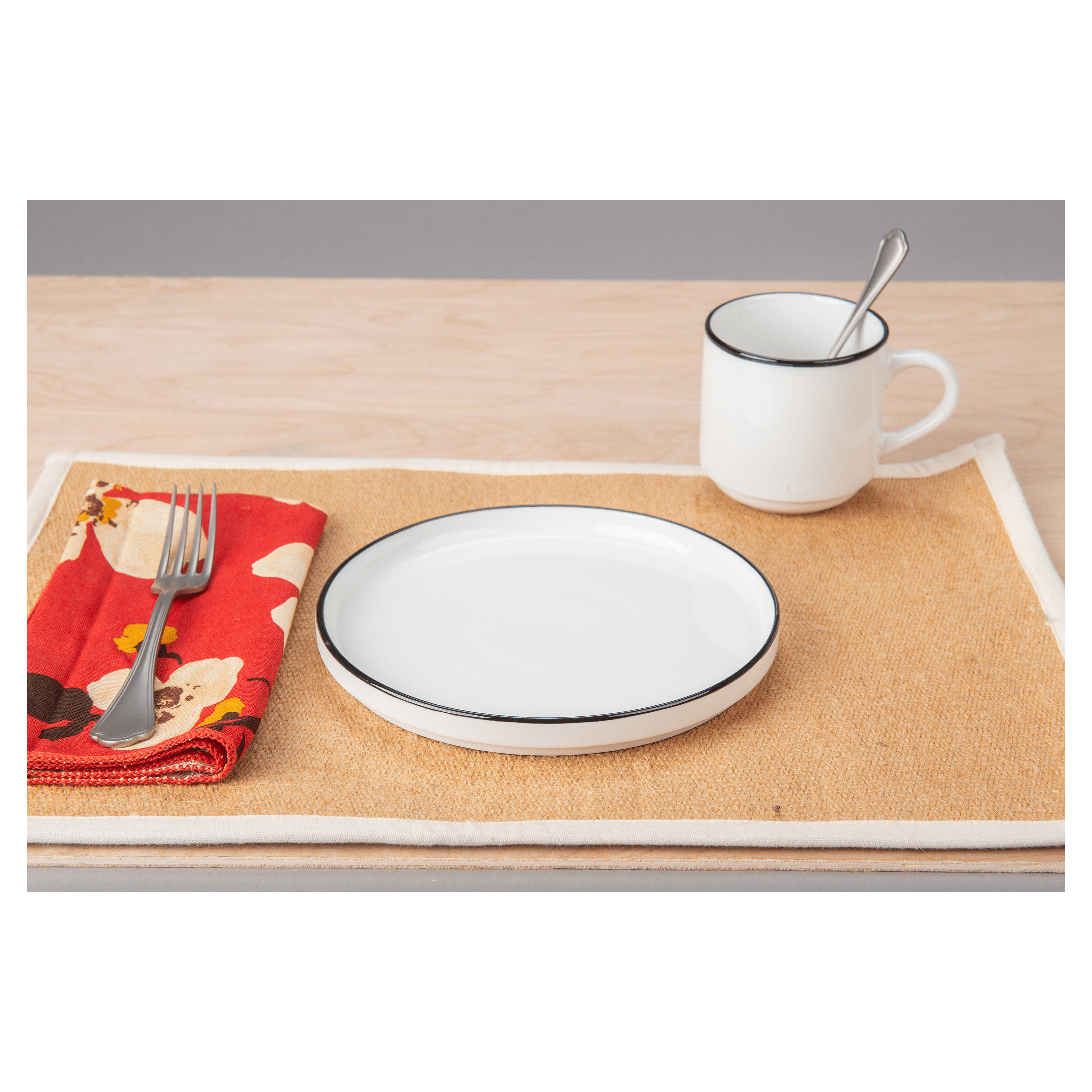 BIA Silhouette Stackable Salad Plates - Set of 4, 7.5 Inch Porcelain Appetizer Dishes for Dinner Parties, Picnics & Home Decor