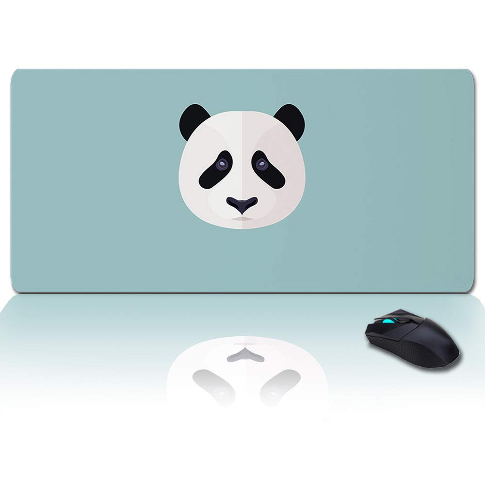 35x15 Inch Large RGB Gaming Mouse Pad - Oversized Soft Desk Mat with Custom Cute Panda Design for PC, Keyboard & Workstation | Perfect for Gamers, Office & Home Use (Black & White XXL Mousepad)