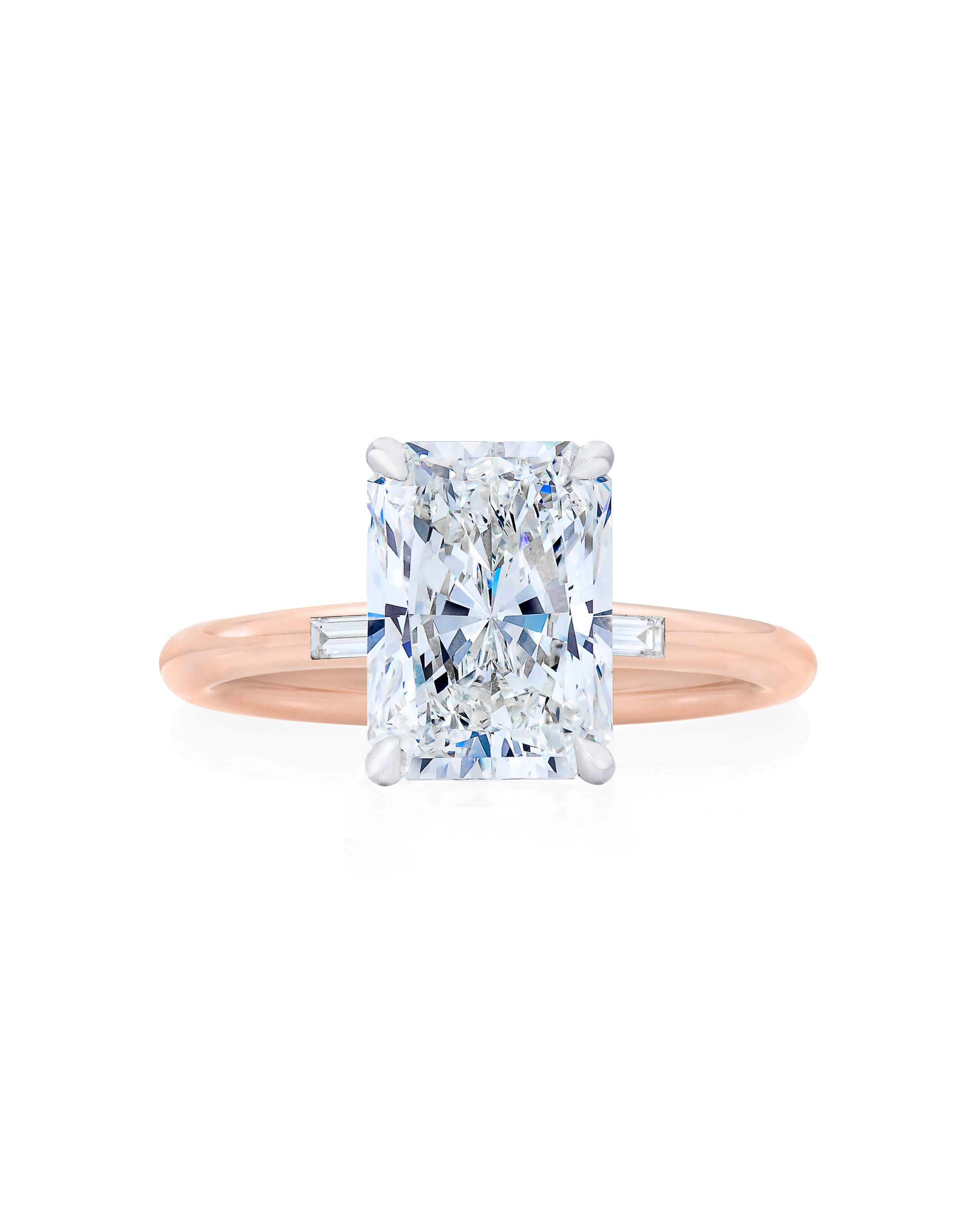 Elegant Cloud Inlay Baguette Ring - Vintage Inspired Stackable Jewelry for Women - Perfect for Weddings, Anniversaries & Everyday Wear