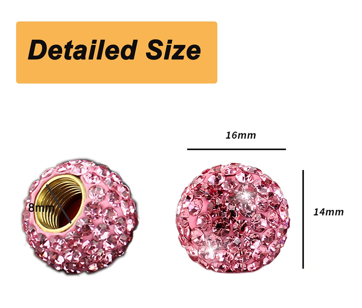 Handmade Crystal Rhinestone Tire Valve Stem Caps - 4 Pack Bling Car Wheel Accessories for Cars, SUVs & Trucks (Pink) - Enhance Your Vehicle's Style & Protection