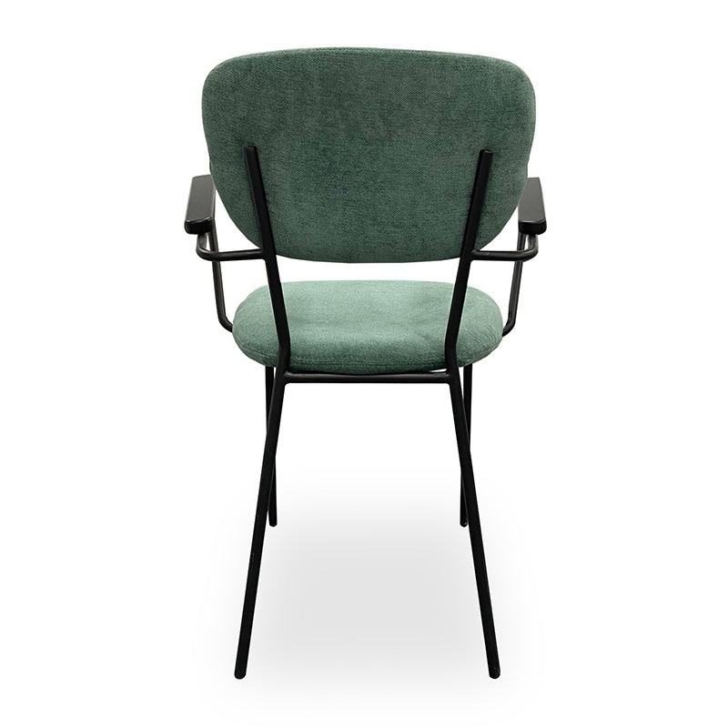 KELBY Modern Arm Chair - Jade Green & Black Upholstered Accent Chair for Living Room, Bedroom, or Office - Comfortable Lounge Seating for Home Decor