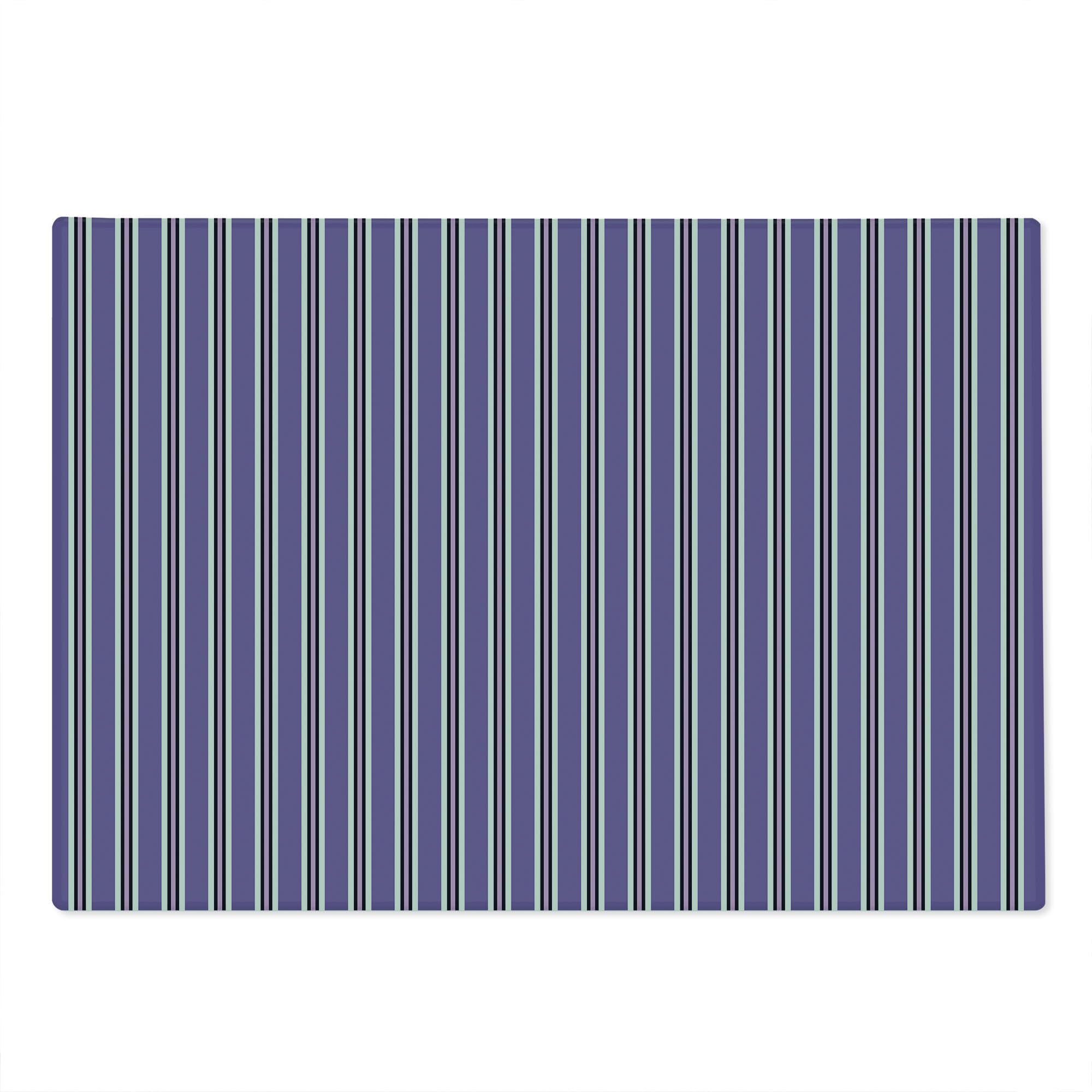 Ambesonne Geometric Cutting Board - Vertical Striped Pattern in Lavender Tones, Tempered Glass Serving Board for Kitchen & Dining - Large Size (Lavender Black White) - Perfect for Charcuterie, Cheese Platters & Decorative Display