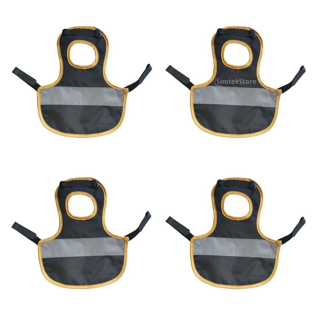 Baoblaze 4-Piece Reflective Pet Vest & Poultry Saddle for Chicken Goose - High Visibility Safety Gear for Dogs, Cats, Chickens, Ducks - Perfect for Night Walks, Farm Safety, and Outdoor Adventures (Black, Standard Size)