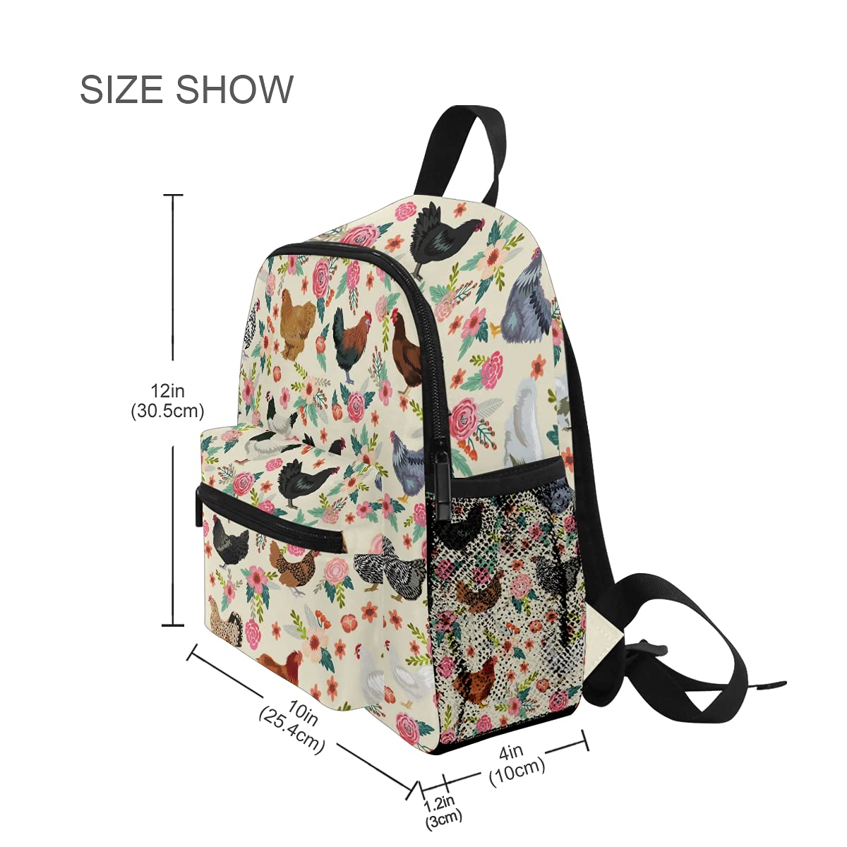 ODAWA Floral Kids Backpack for Boys & Girls - Toddler School Bag for Kindergarten, Preschool & Nursery - Lightweight Travel Backpack for Children (One Size) - Perfect for School, Daycare & Family Trips