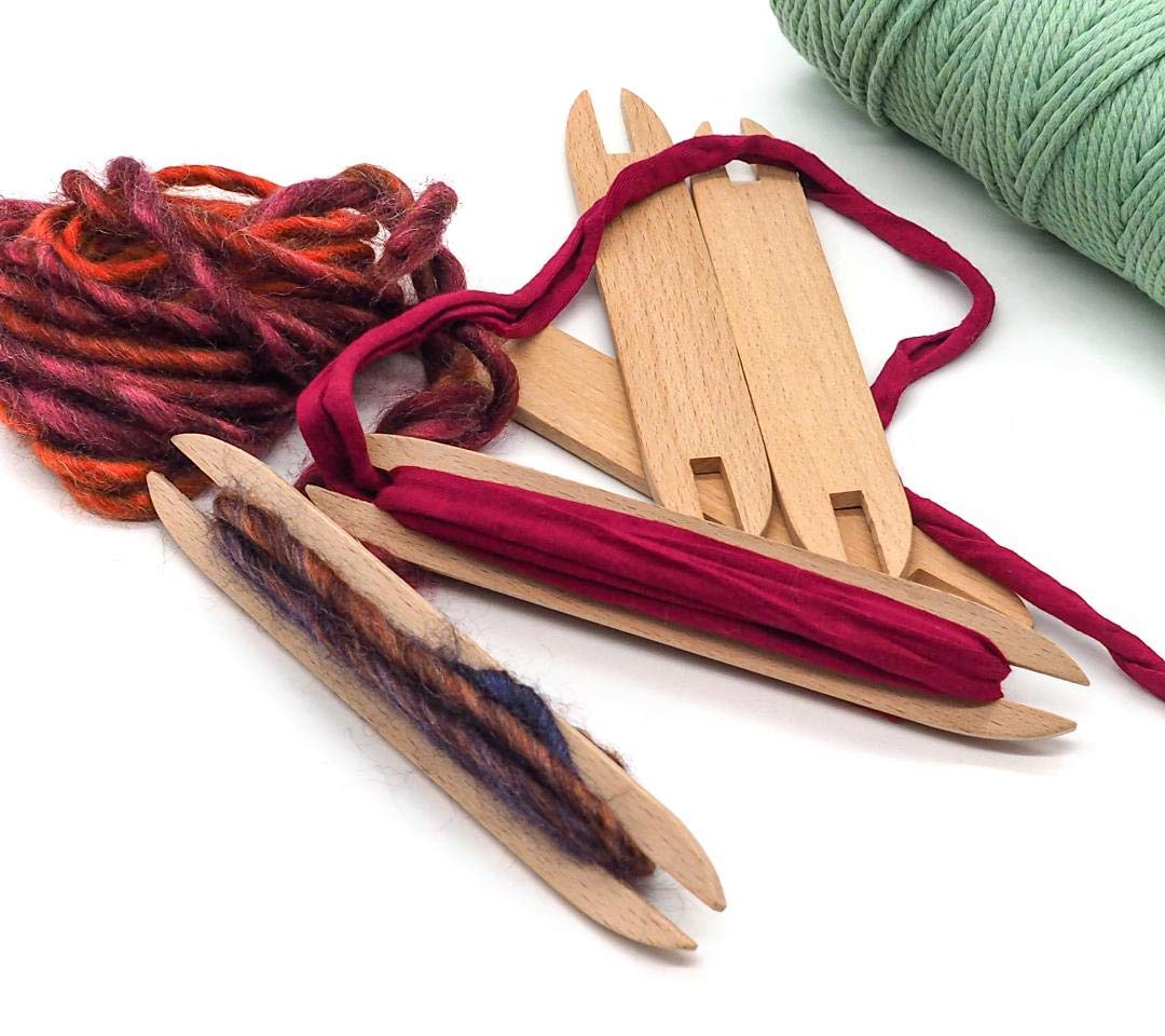 5-Pack Wooden Weaving Shuttles for Tapestry & Loom Weaving - Essential Weaving Tools & Craft Supplies for DIY Handweaving Projects - Perfect for Beginners and Professional Weavers - Home Decor & Fiber Art Creation