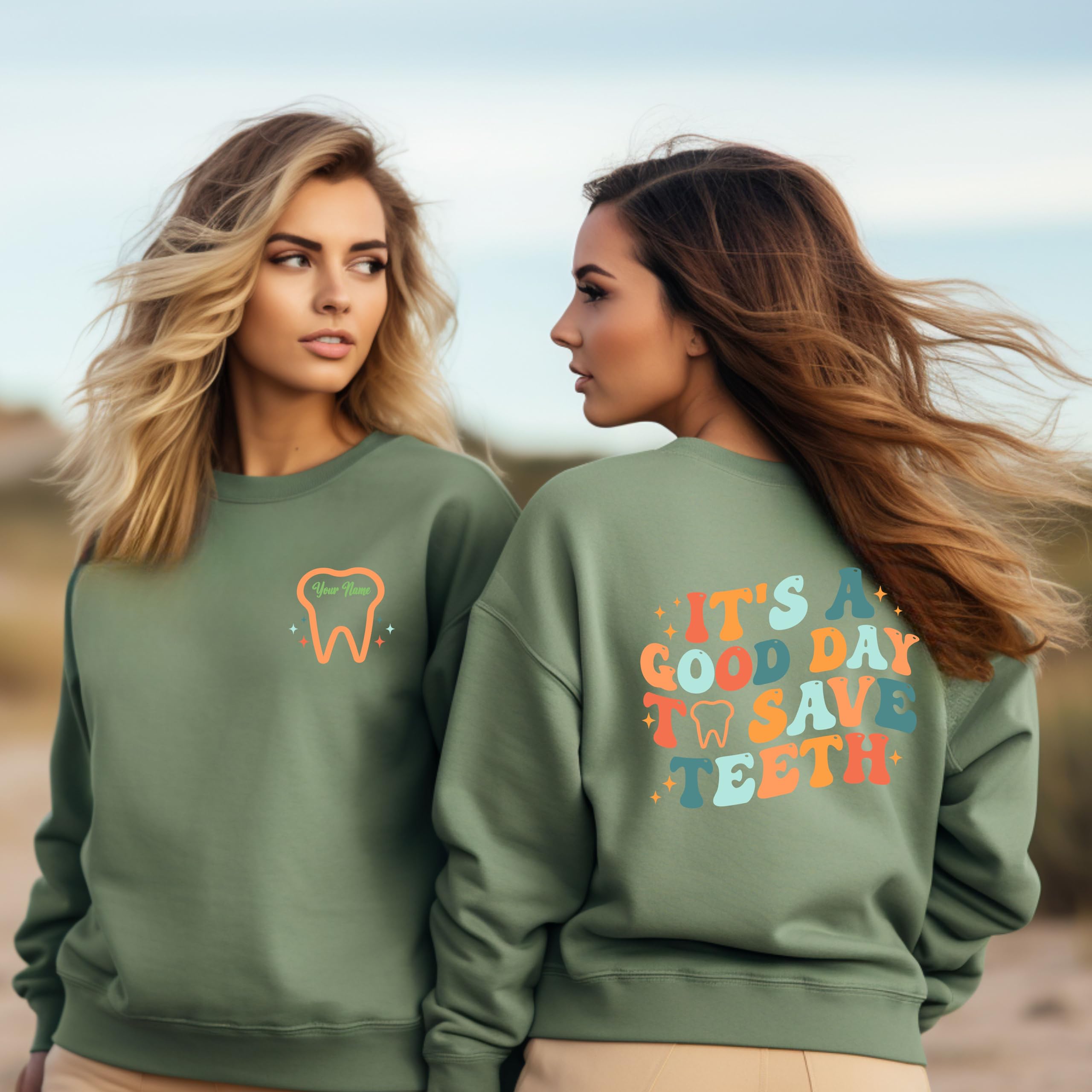 Save Teeth Sweatshirt - Personalized Dentist Gift, Dental Assistant & Hygienist Apparel - Comfortable Crewneck Sweater for Dental Professionals | Perfect for Clinics, Offices & Casual Wear
