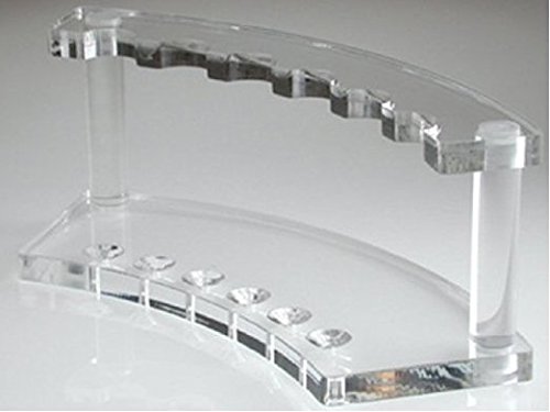 Clear Acrylic Pen & Brush Display Holder - 6 Slot Organizer for Makeup Brushes, Ballpoint Pens, Nail Tools, Vape Pens, Pencils & More | Perfect for Salon, Office & Home Organization