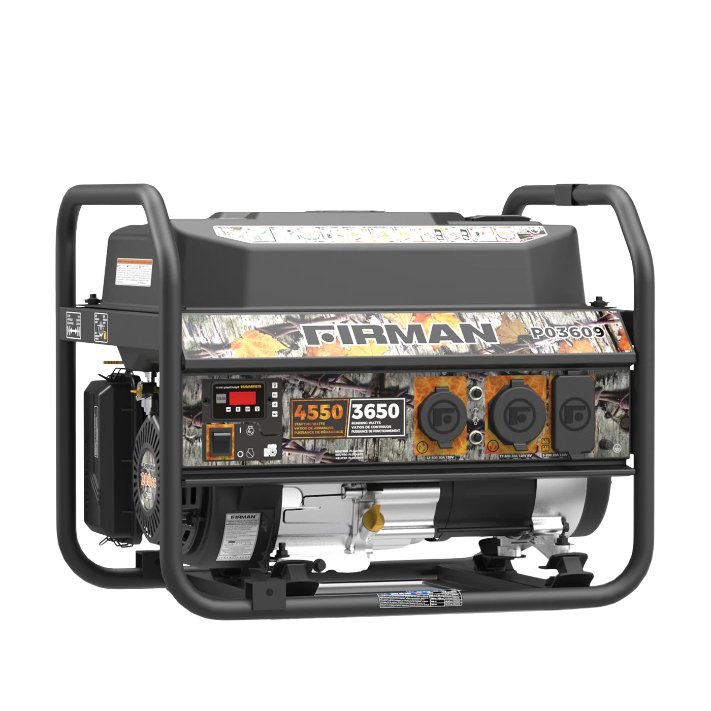 Firman P03609 3650W/4550W Portable Gas Generator with Camouflage Design - Reliable Power for Camping, Outdoor Adventures & Emergency Backup