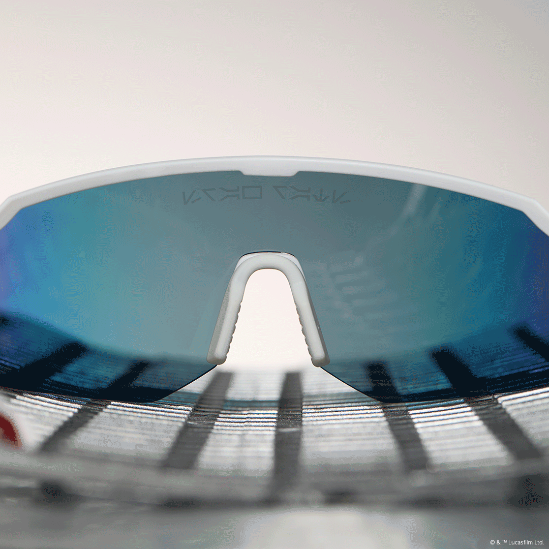 LUKE X WING™ 2.0 Galactic White & Red Orange Fire Mirror Polarized Sunglasses - Stylish UV Protection for Driving, Outdoor Sports & Fashion Accessories