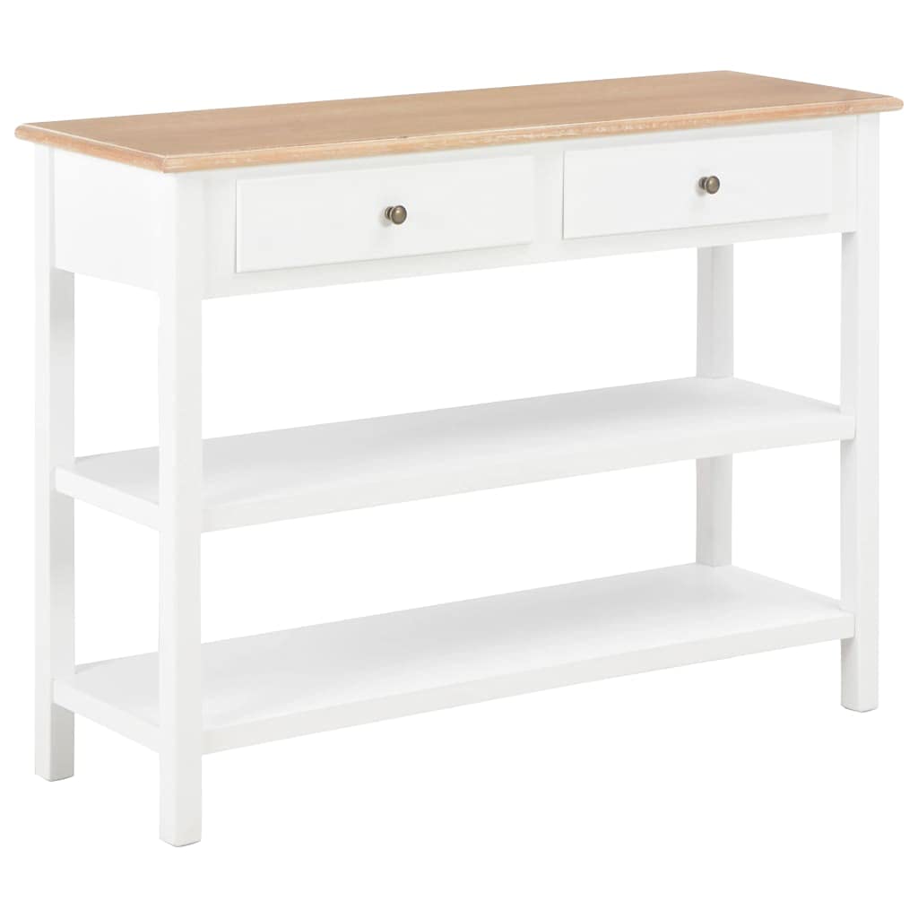 Modern Wooden Buffet Sideboard Console Table - Kitchen Cabinet with 3 Drawers & 2 Shelves - Entryway Storage Furniture for Dining Room & Living Room - White & Brown - Perfect for Home Organization & Stylish Decor