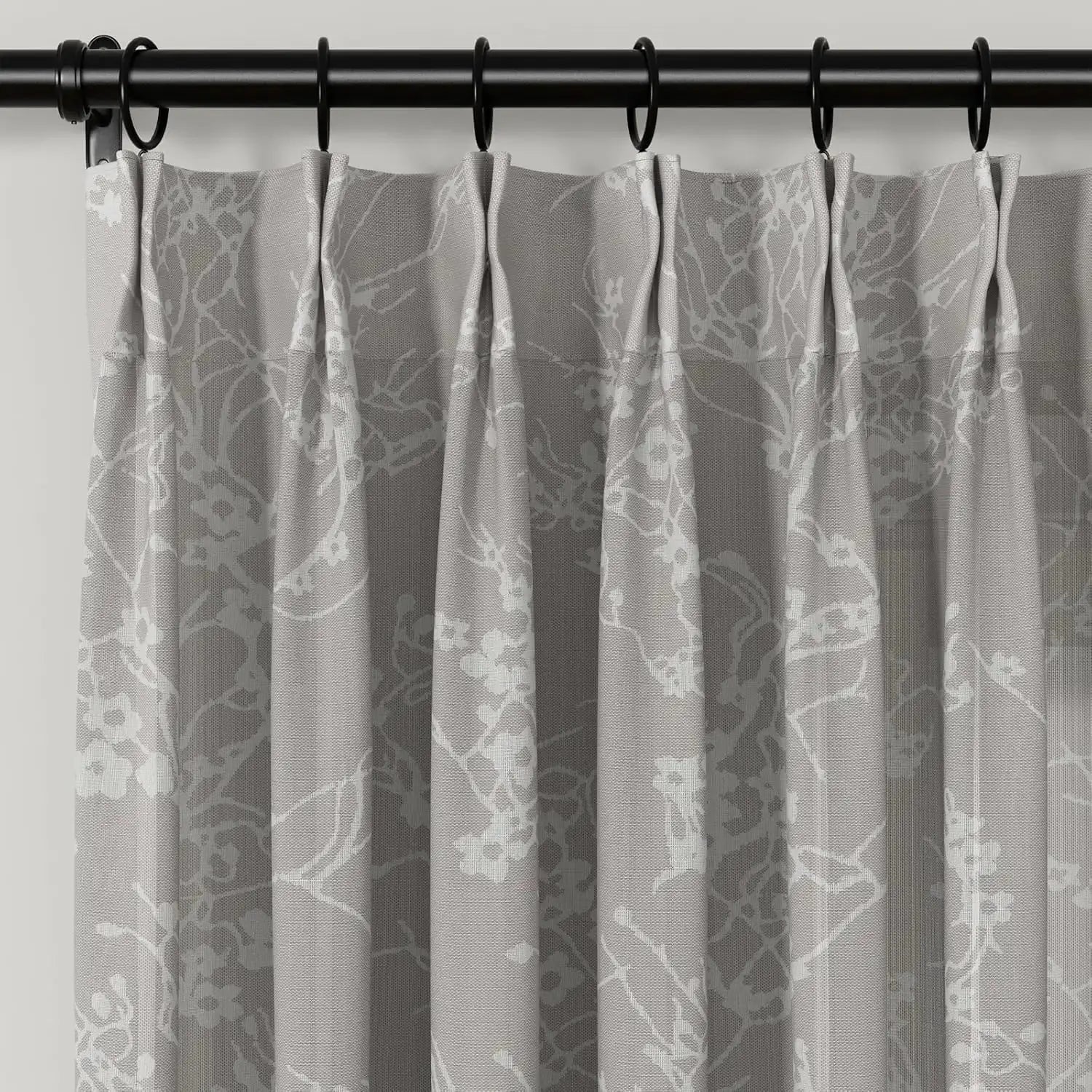 Freya Linen Semi-Sheer Jacquard Pleated Curtains - Elegant Window Treatment for Living Room & Bedroom