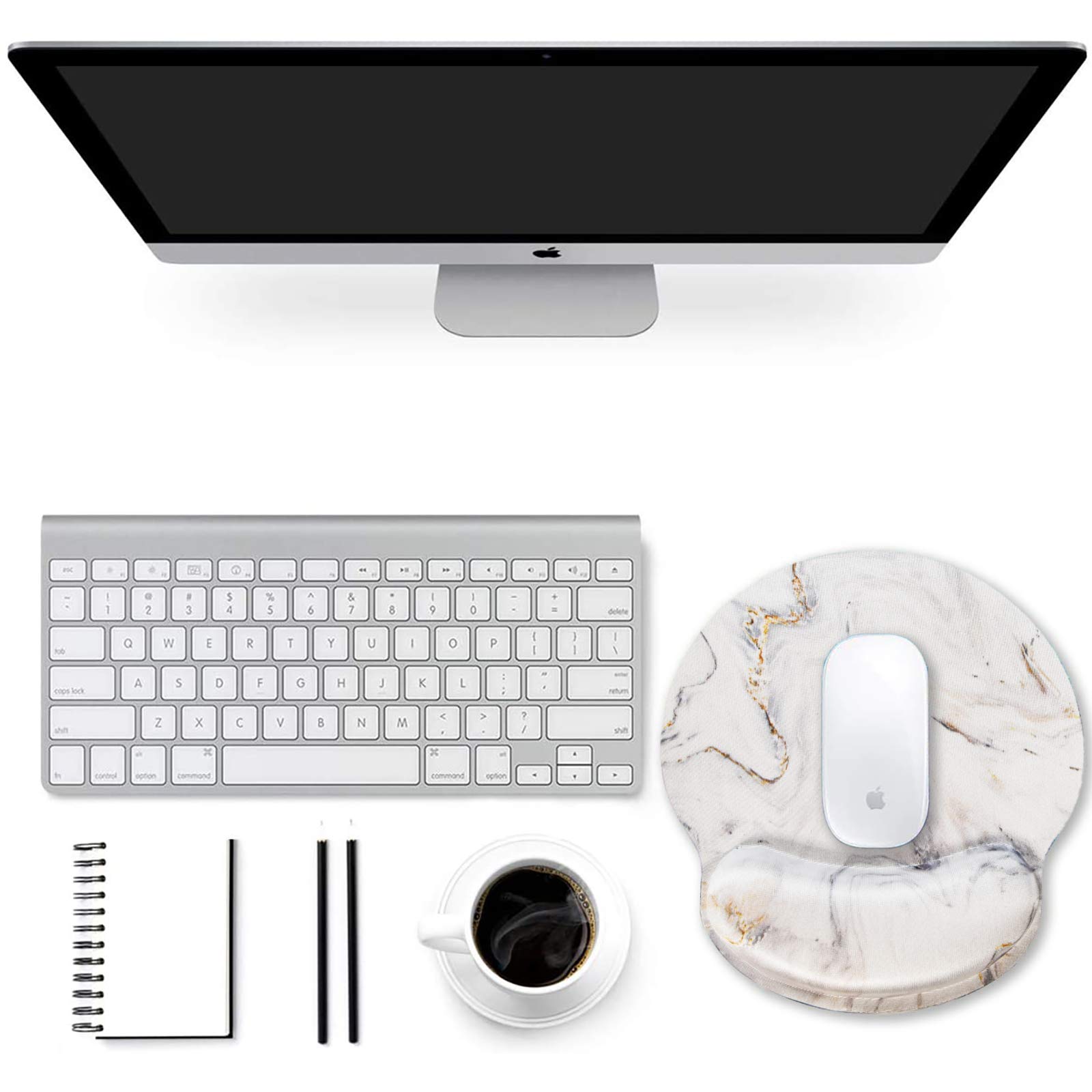 Ergonomic Mouse Pad with Wrist Rest Support - Cute Gel Mouse Pad with Non-Slip Rubber Base for Pain Relief | Perfect for Laptop, Computer, Home Office & Gaming | Eiffel Tower Design | Comfortable Wrist Support for Long Hours of Work or Gaming