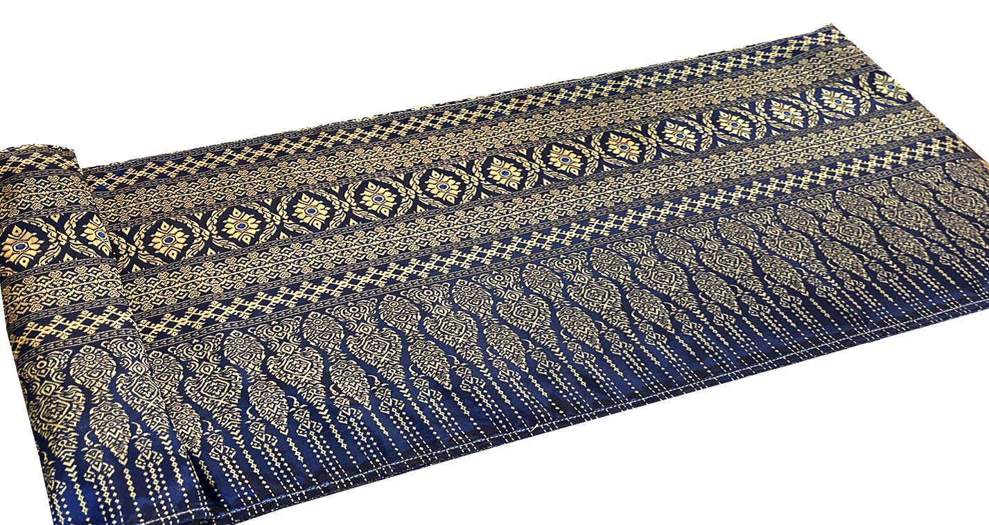 AMORNPHAN Traditional Thai Silk Damask Brocade Table Runner & Placemats Set - Handwoven 100% Silk, Washable Dining Table Decor (1 Runner + 4 Placemats) - Perfect for Formal Dinners, Weddings & Asian-Themed Home Decor