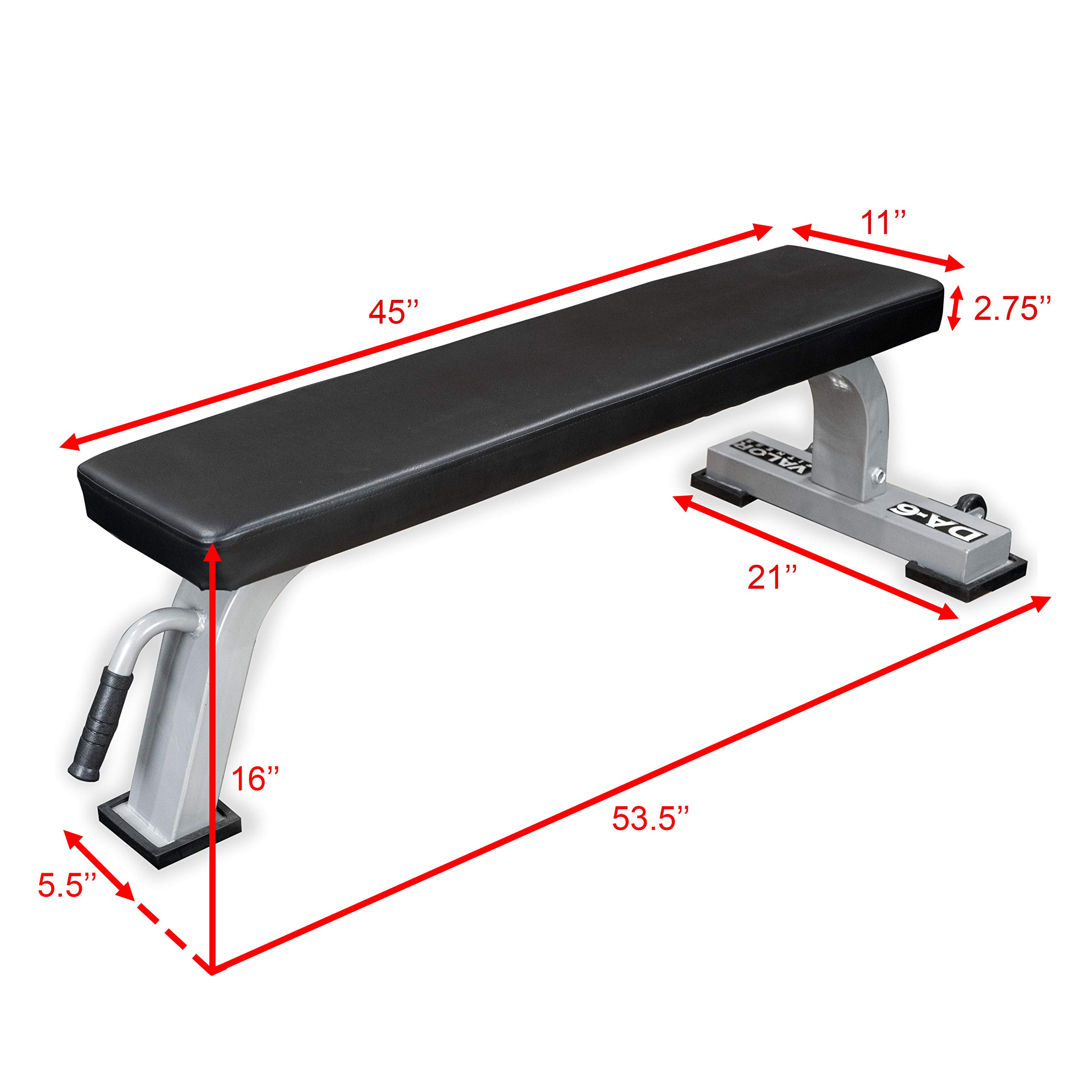 Valor Fitness Flat Weight Bench - Heavy Duty Steel Frame & High Density Padding - Perfect for Home Gym, Strength Training & Workout Benches
