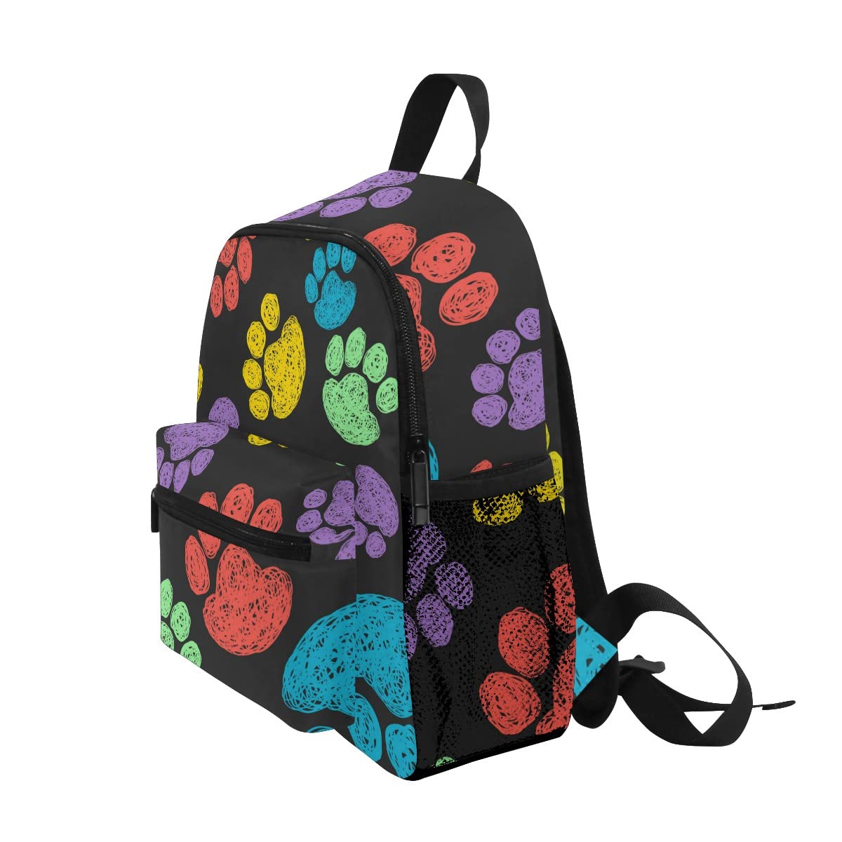 **JIPONI Cute Rainbow Dog Paw Print Toddler Backpack for Girls & Boys - Lightweight Preschool Backpack with Adjustable Chest Strap & Pockets - Perfect for Daycare, Travel, and School**